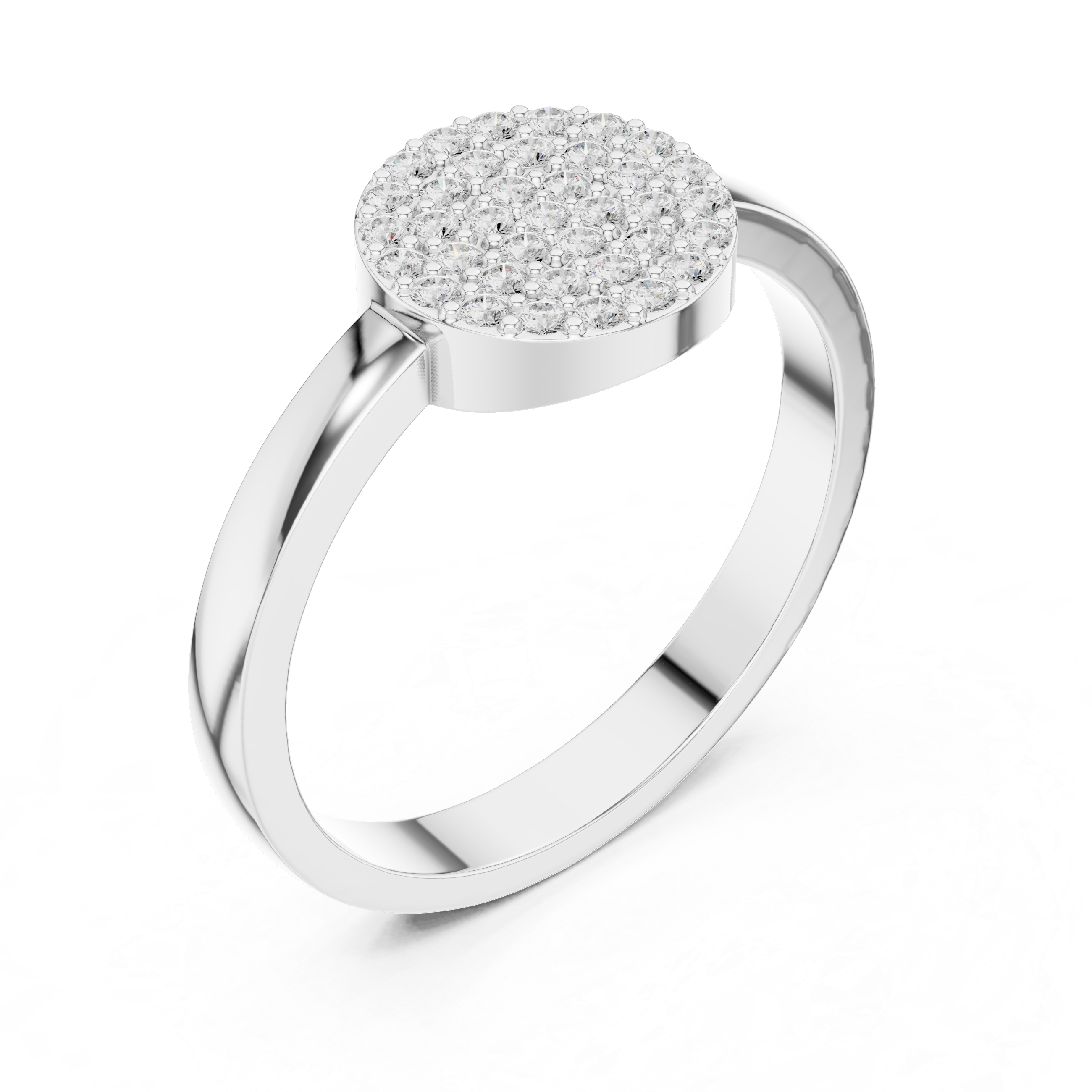 Round Lab Diamond Disc Engagement Ring