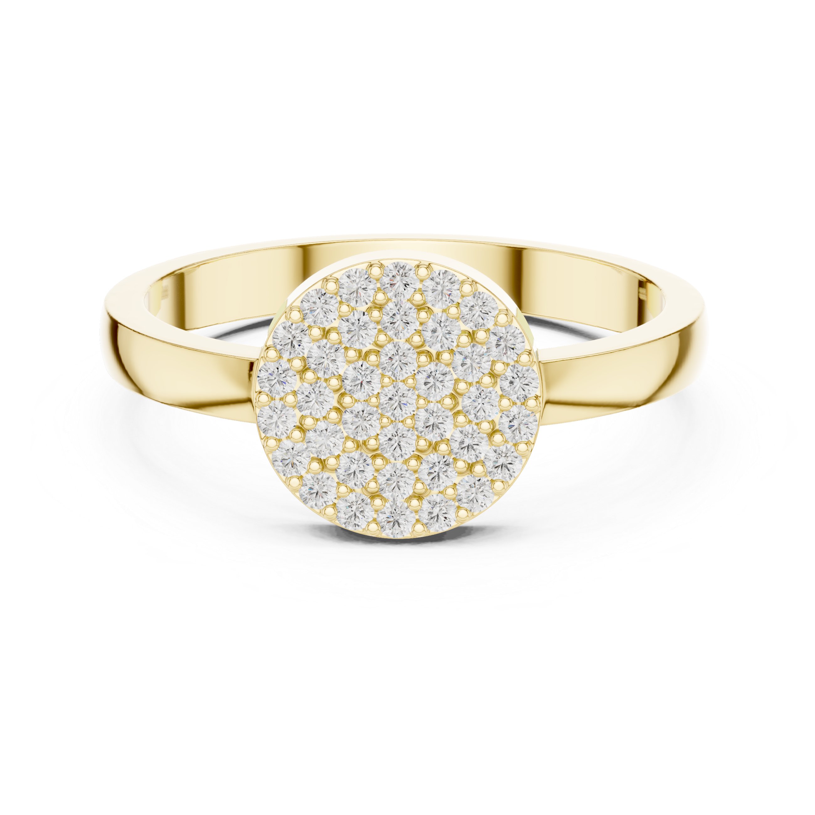Round Lab Diamond Disc Engagement Ring
