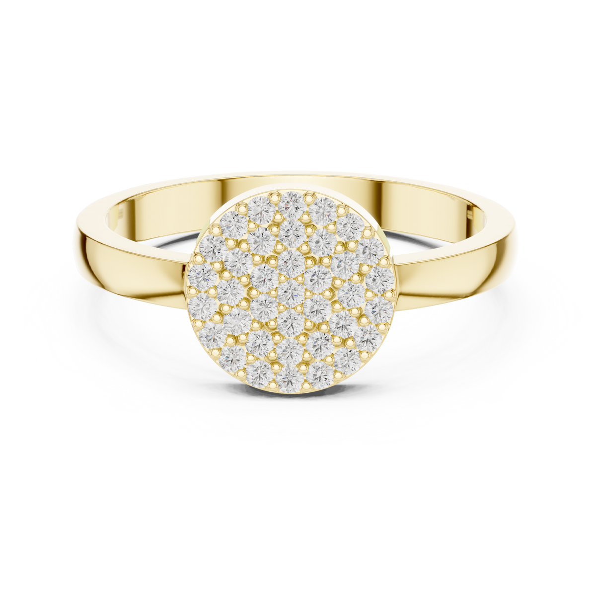 Round Lab Diamond Disc Engagement Ring