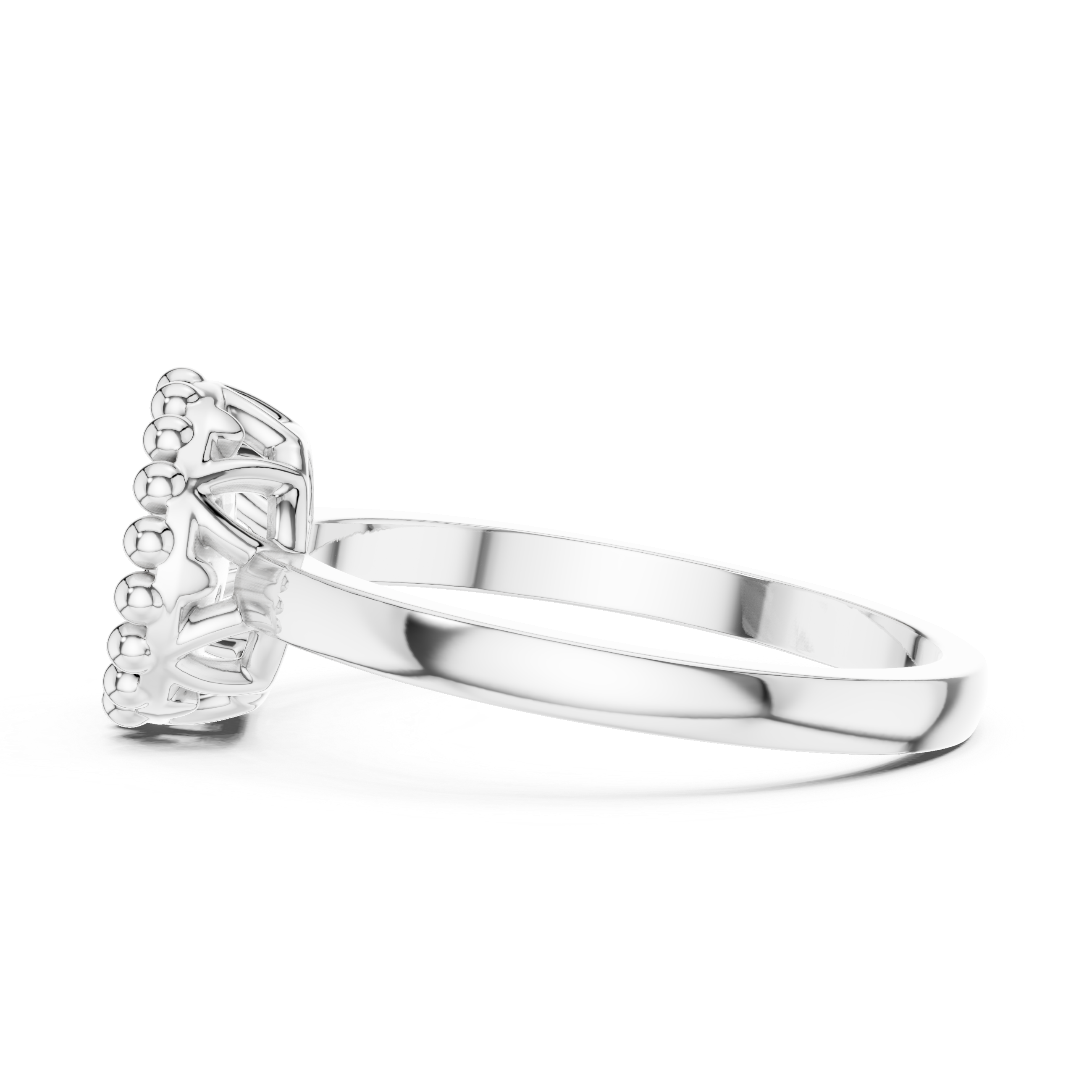 Bubble Border Round Pave Diamond Statement Ring