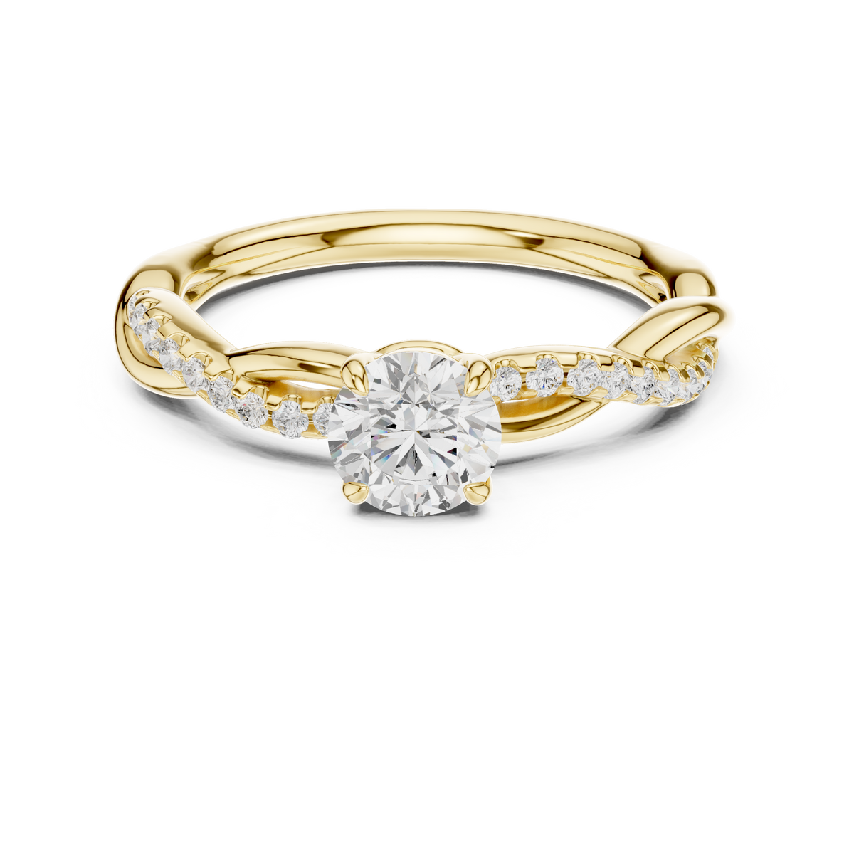 Twisted Vine Round Cut Diamond Anniversary Ring