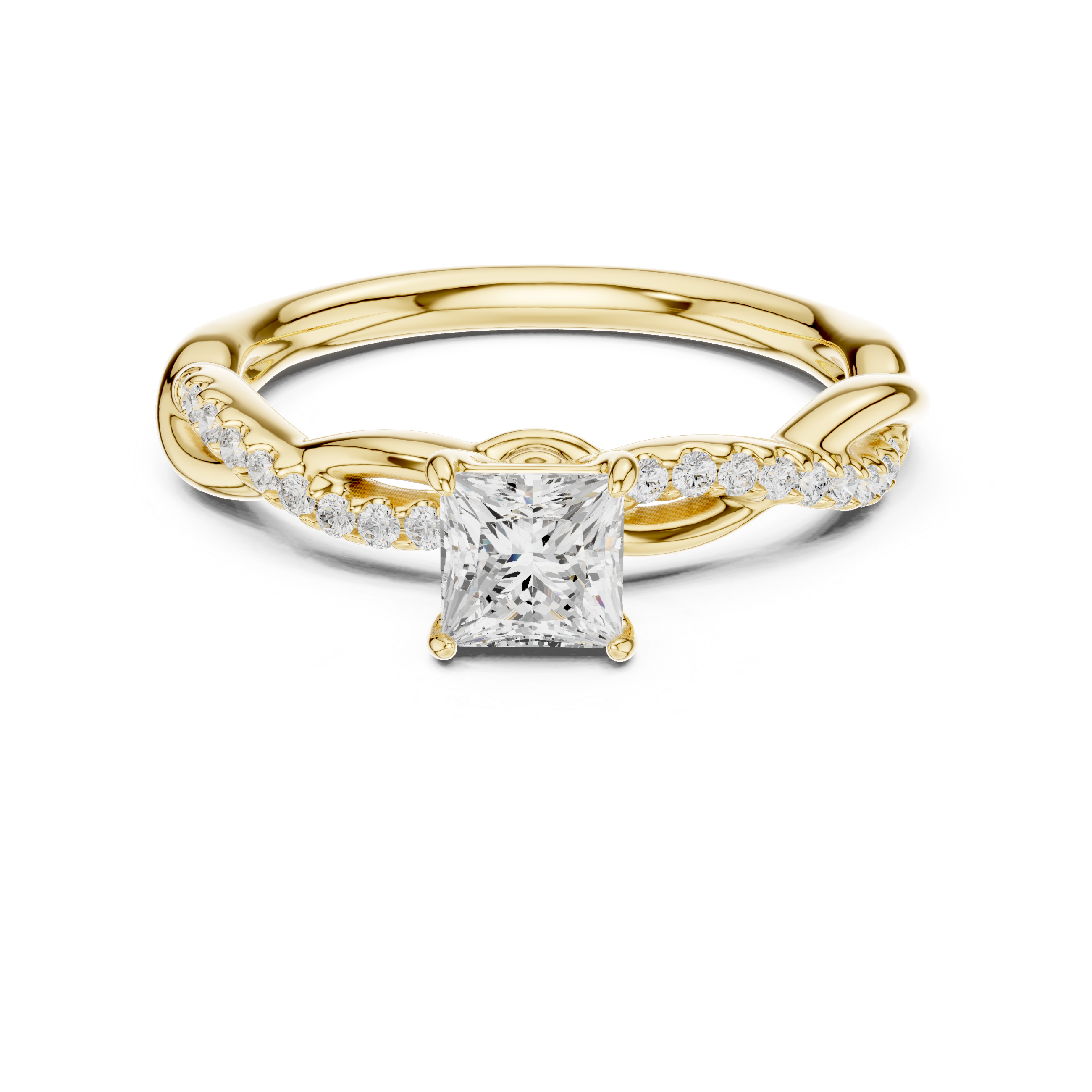 Twisted Vine Princess Cut Diamond Anniversary Ring