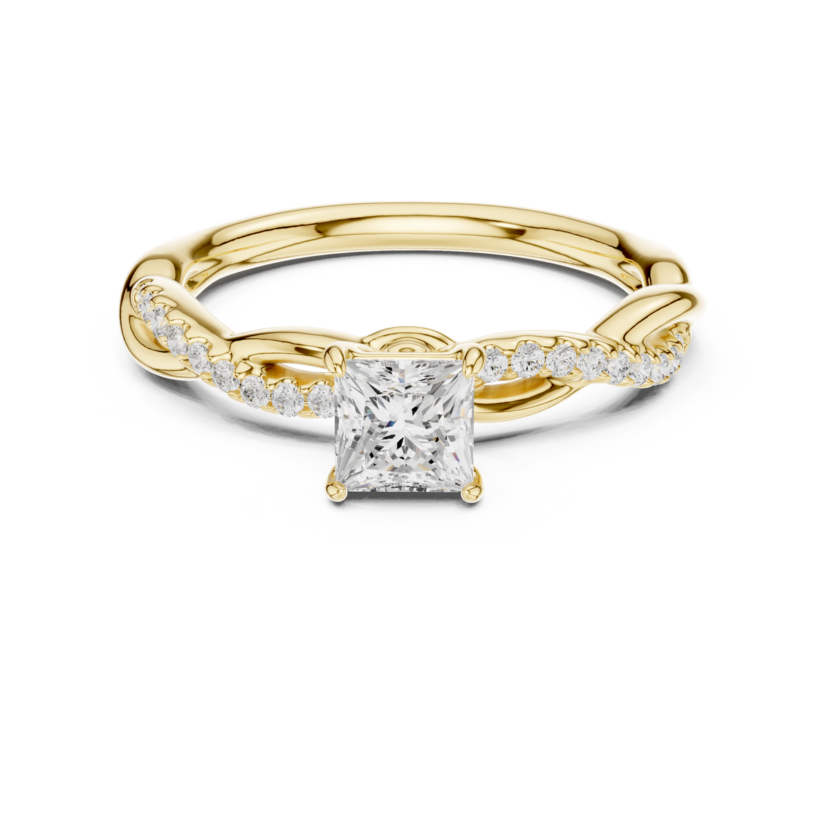 Twisted Vine Princess Cut Diamond Anniversary Ring