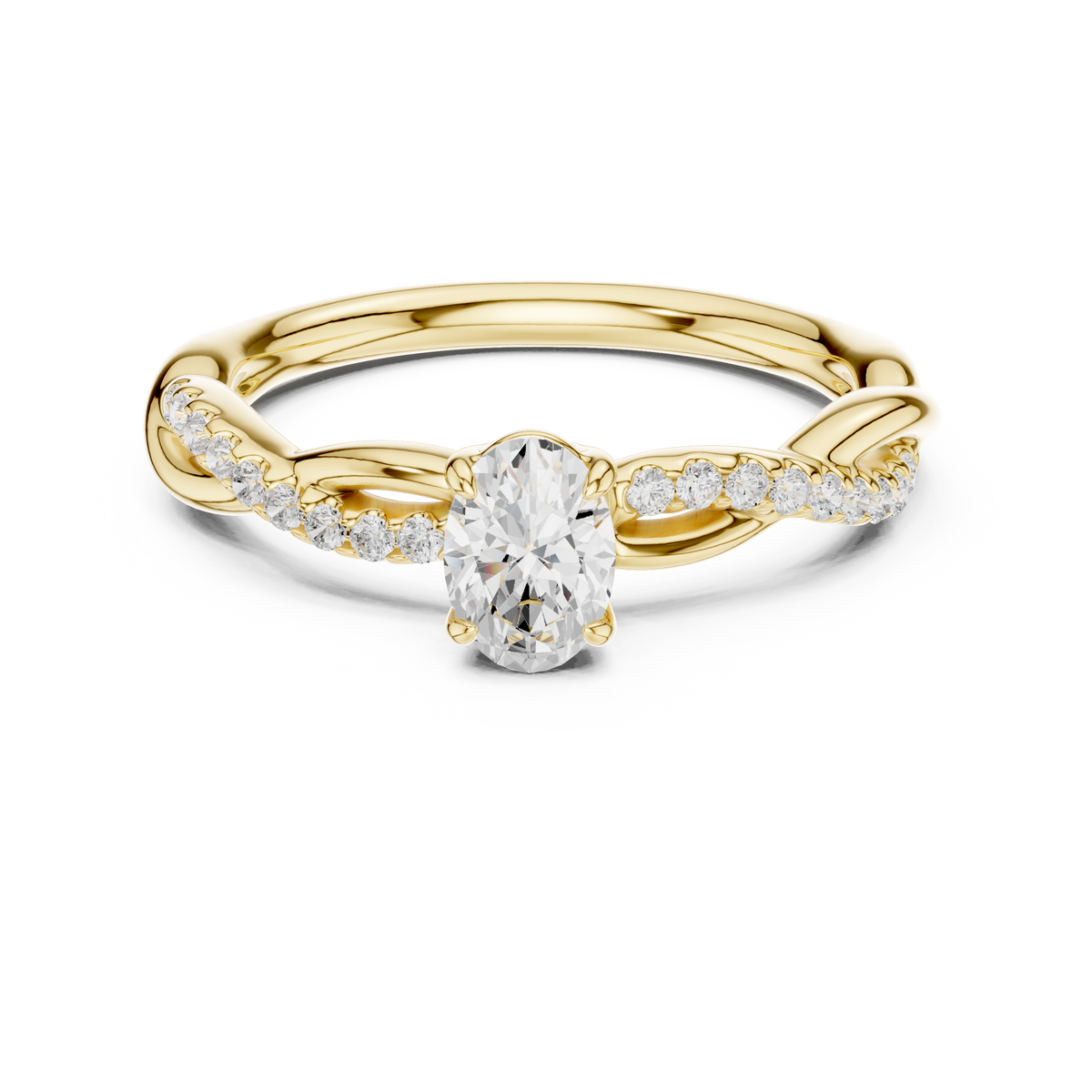 Twisted Vine Oval Cut Diamond Anniversary Ring