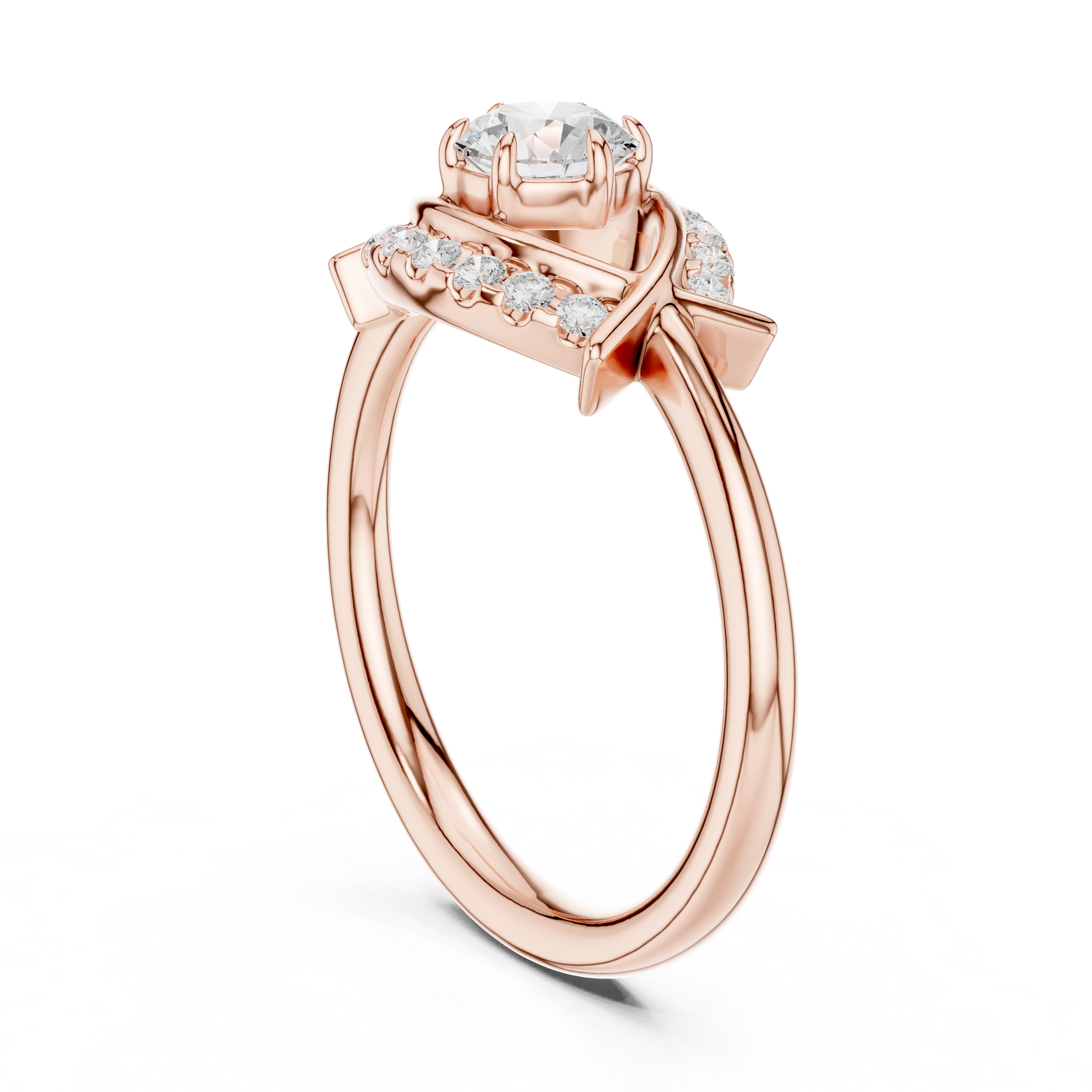Round Eye Cut Lab Diamond Promise Ring