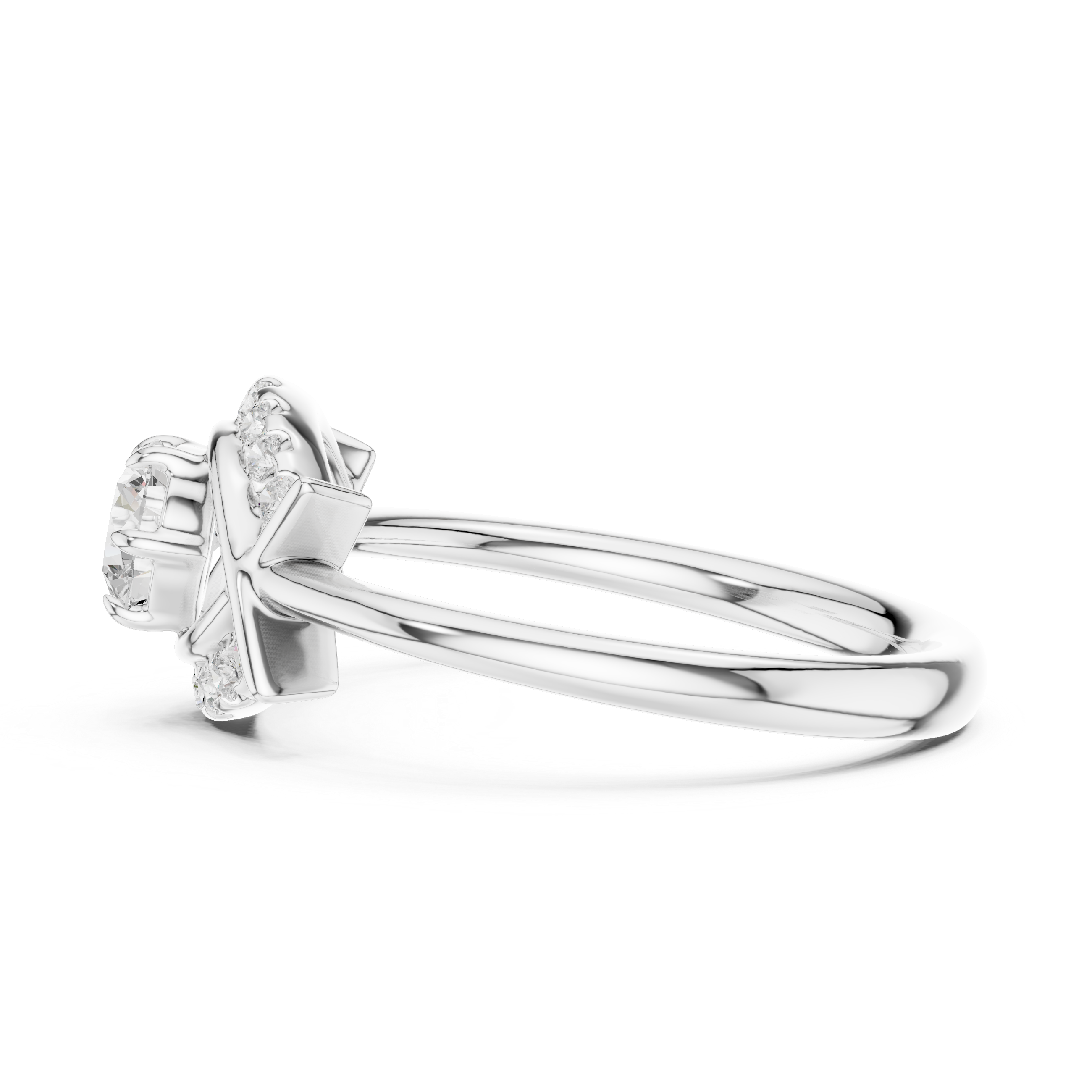 Round Eye Cut Lab Diamond Promise Ring