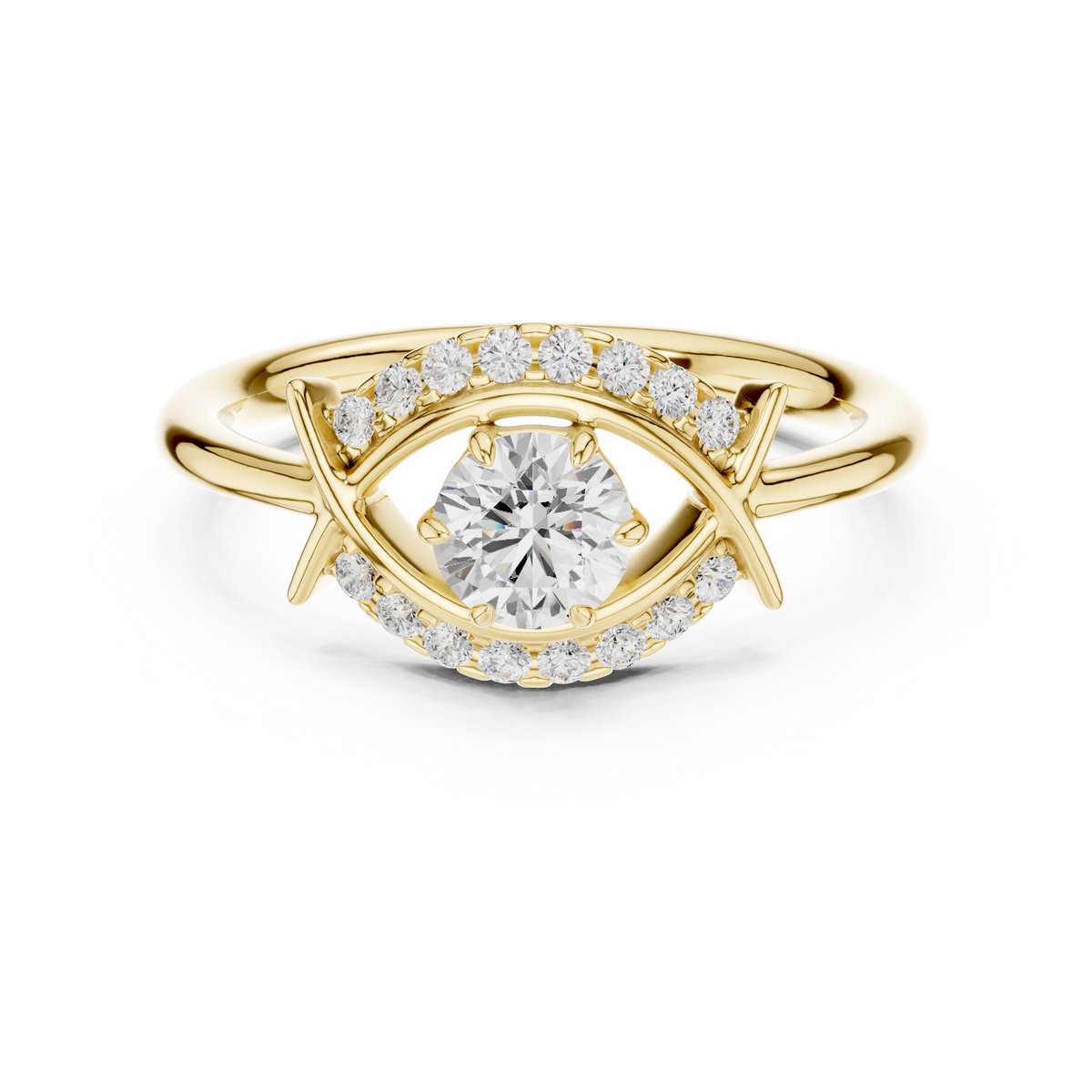 Round Eye Cut Lab Diamond Promise Ring