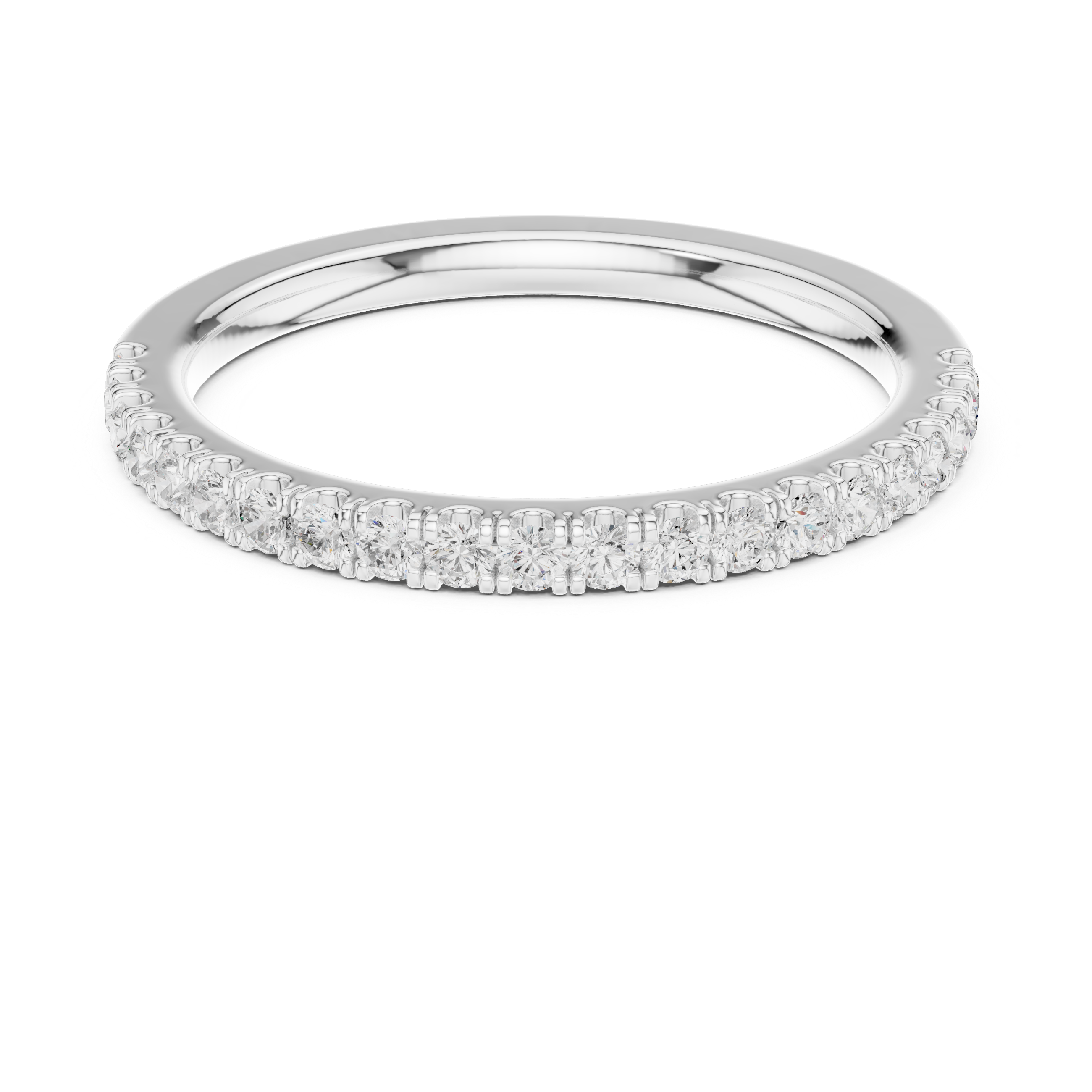 Round Brilliant Diamond Half Eternity Band