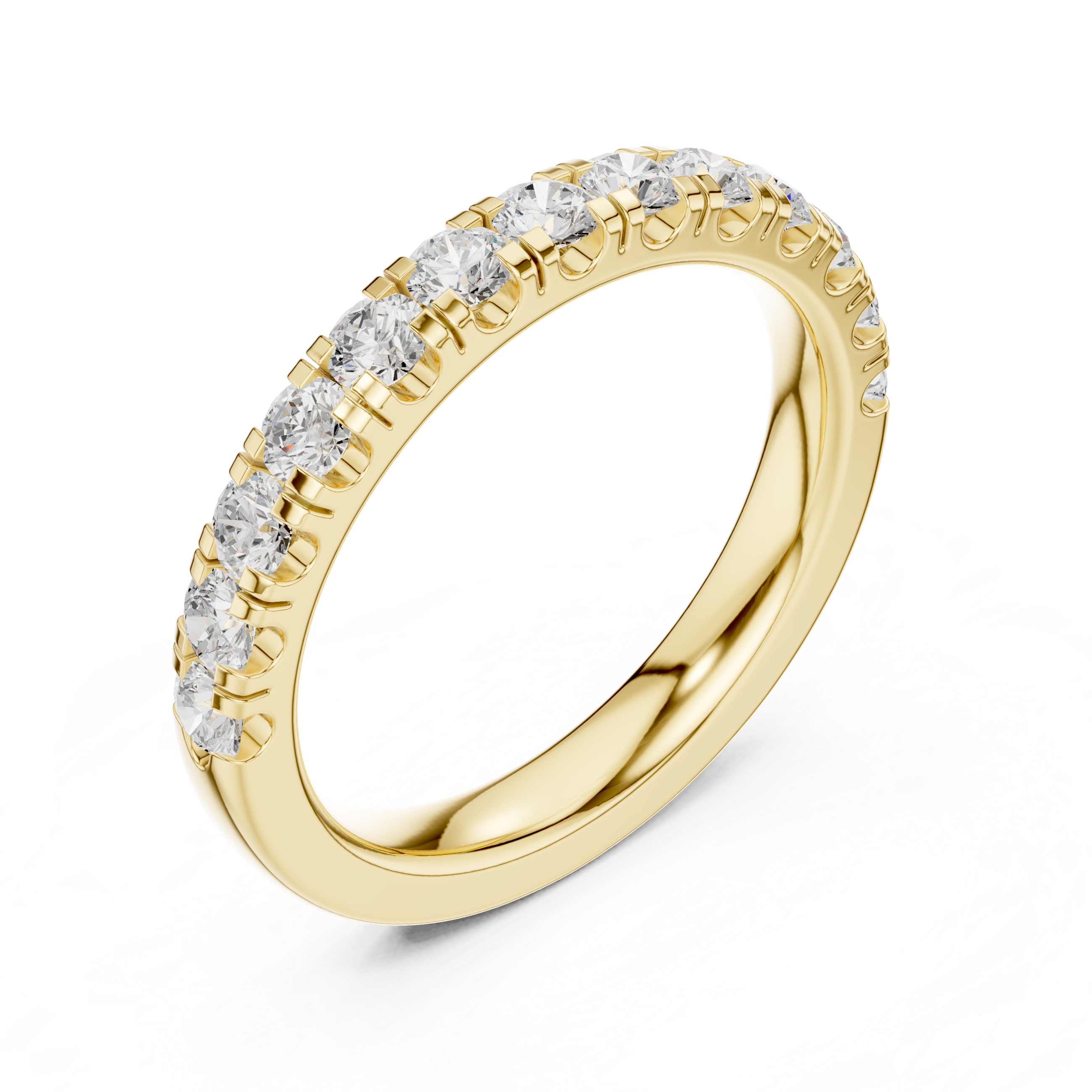 Round Cut Lab Grown Diamond Half Eternity Wedding Band