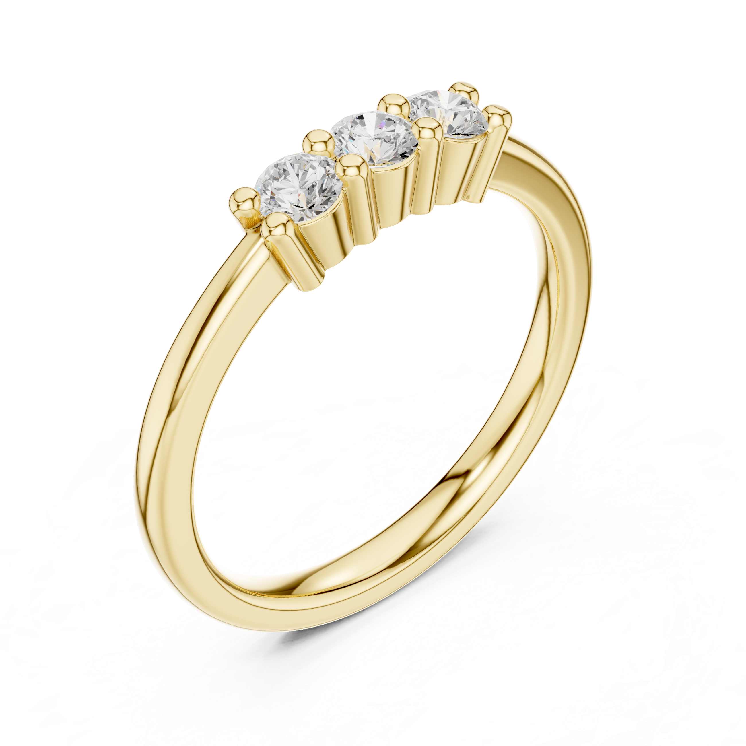 Dainty Round Cut Trilogy Engagement Band