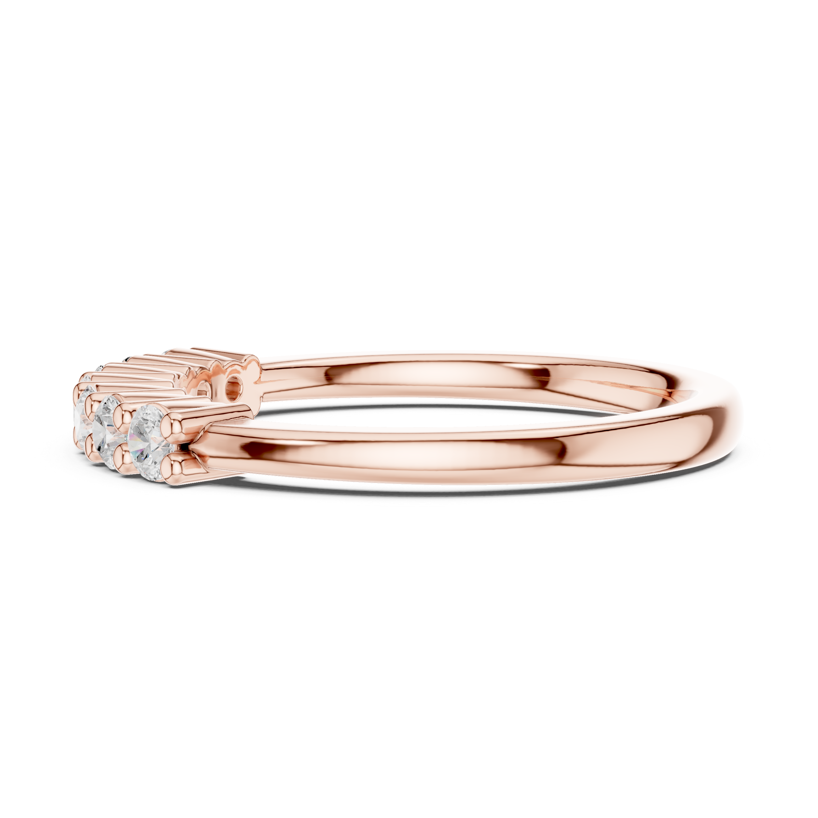 Seven Stone Round Cut Diamond Shared Prong Wedding Band
