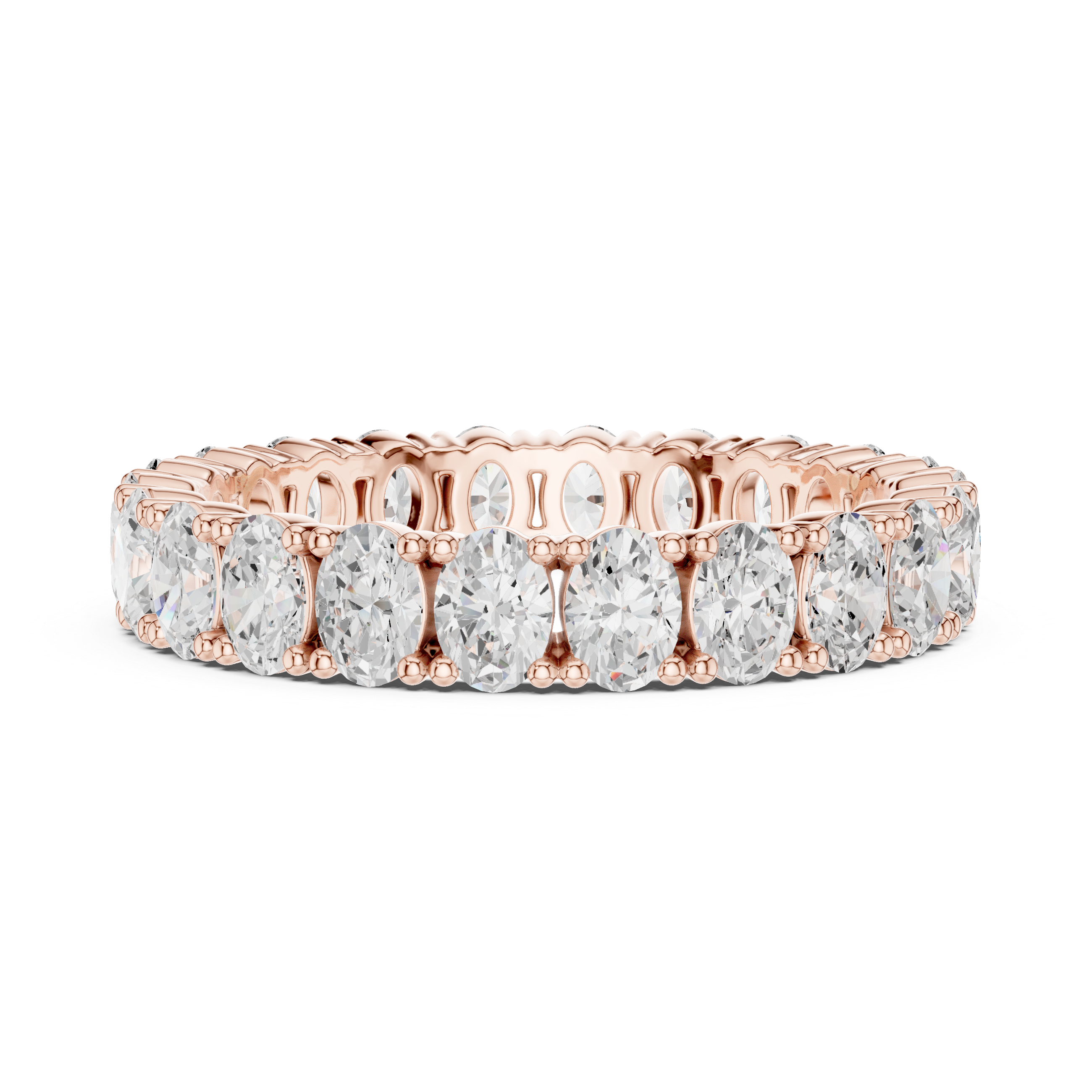 Oval Cut Diamond Shared Prong Eternity Band