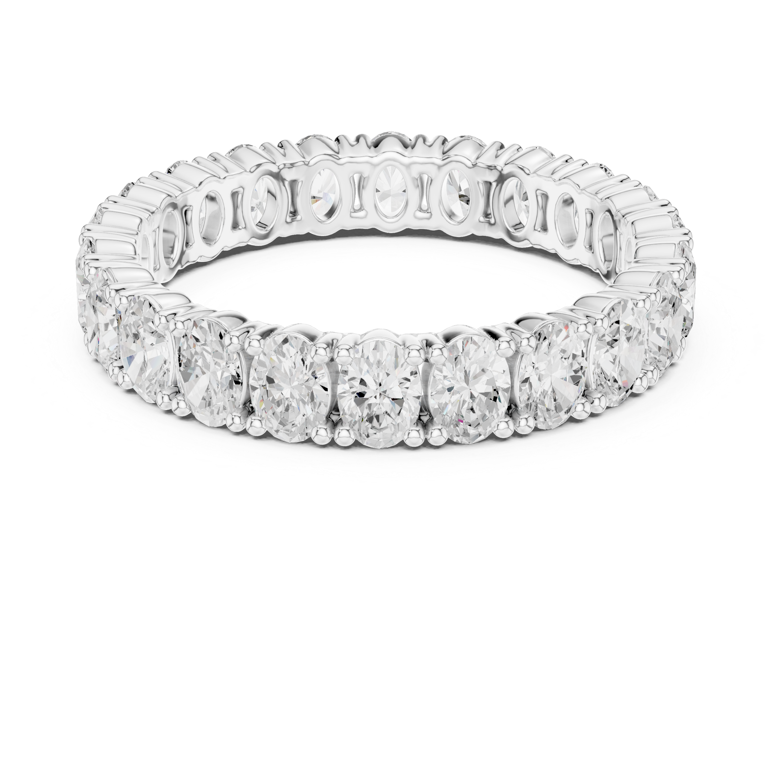 Oval Cut Diamond Shared Prong Eternity Band