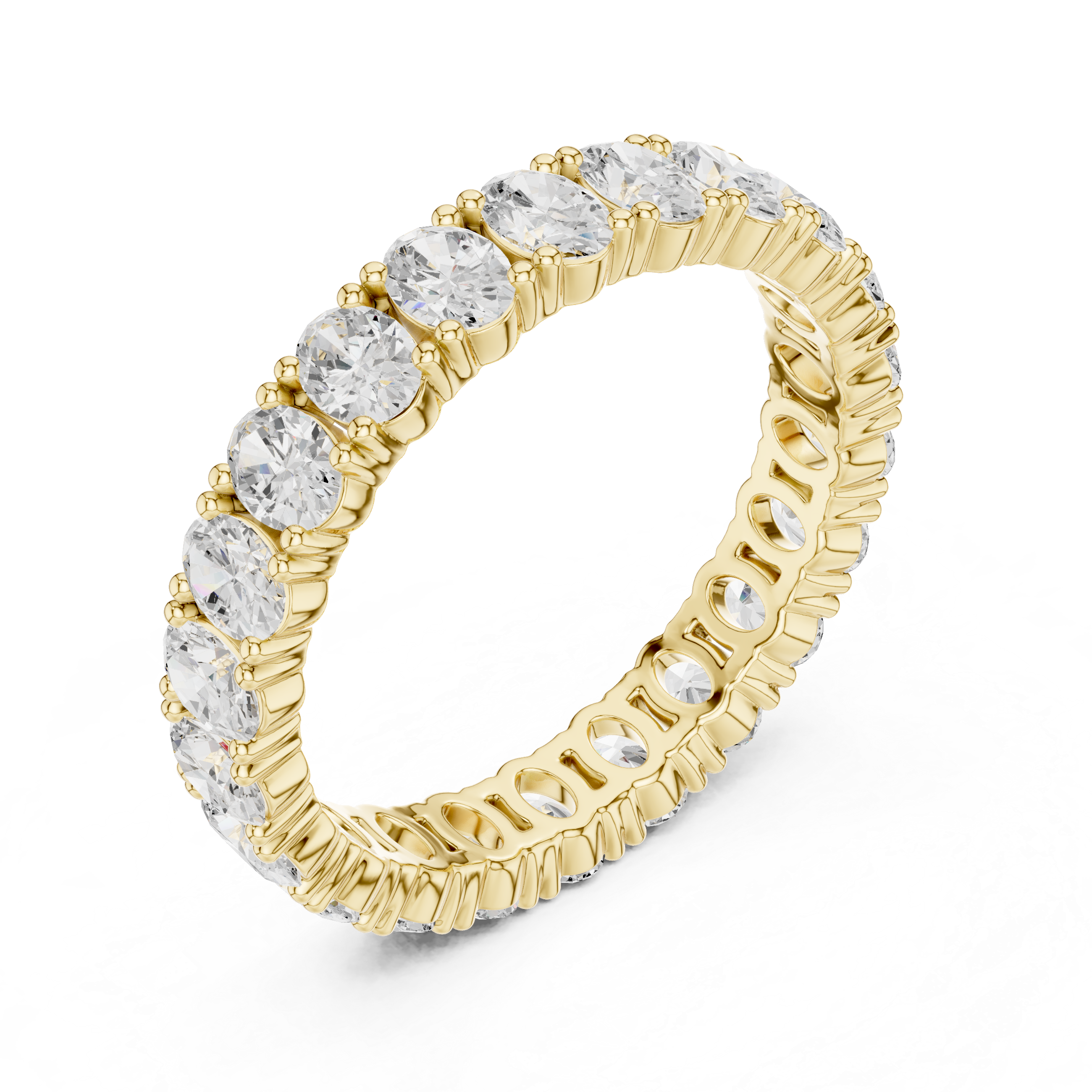 Oval Cut Diamond Shared Prong Eternity Band