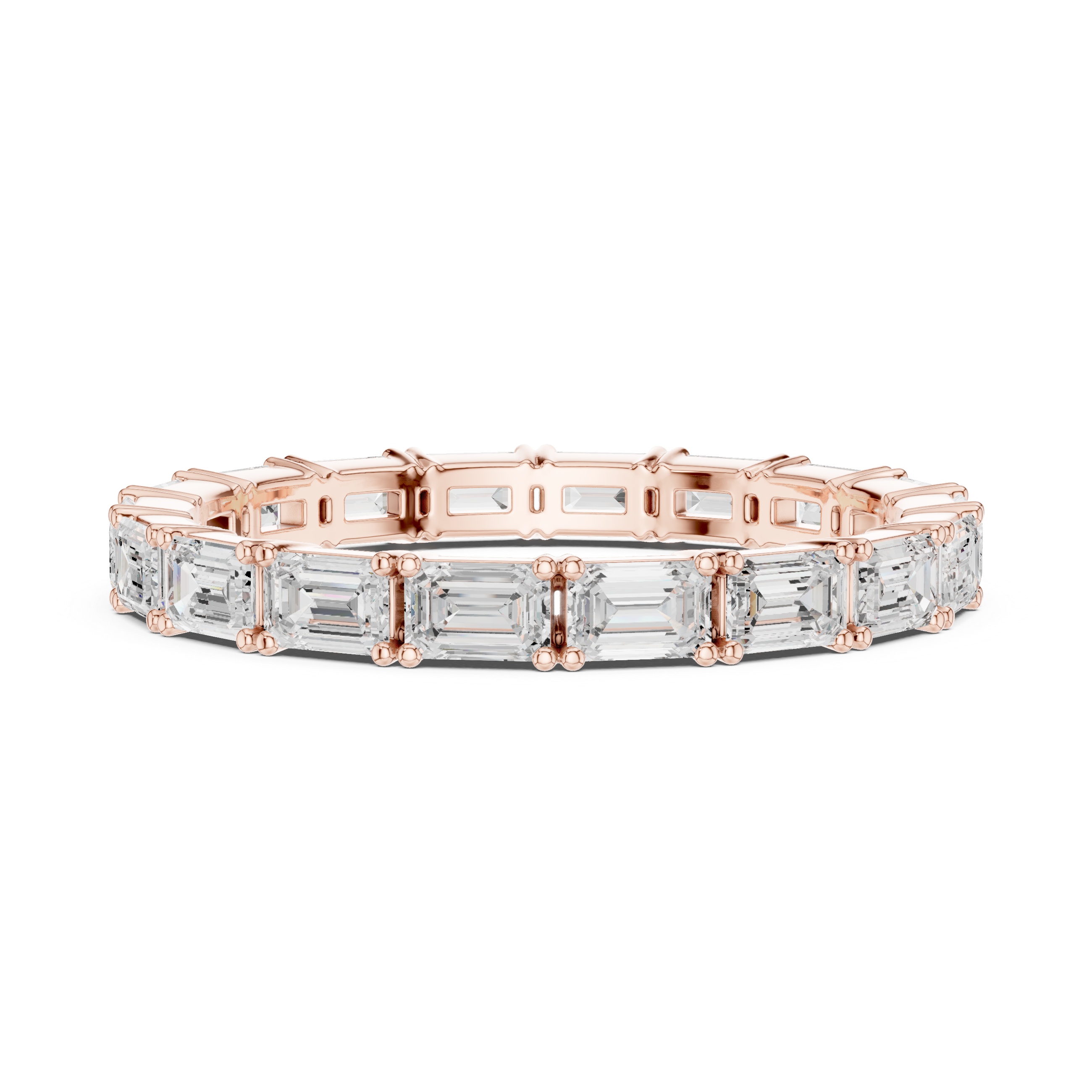 East West Emerald Cut Diamond full Eternity Band