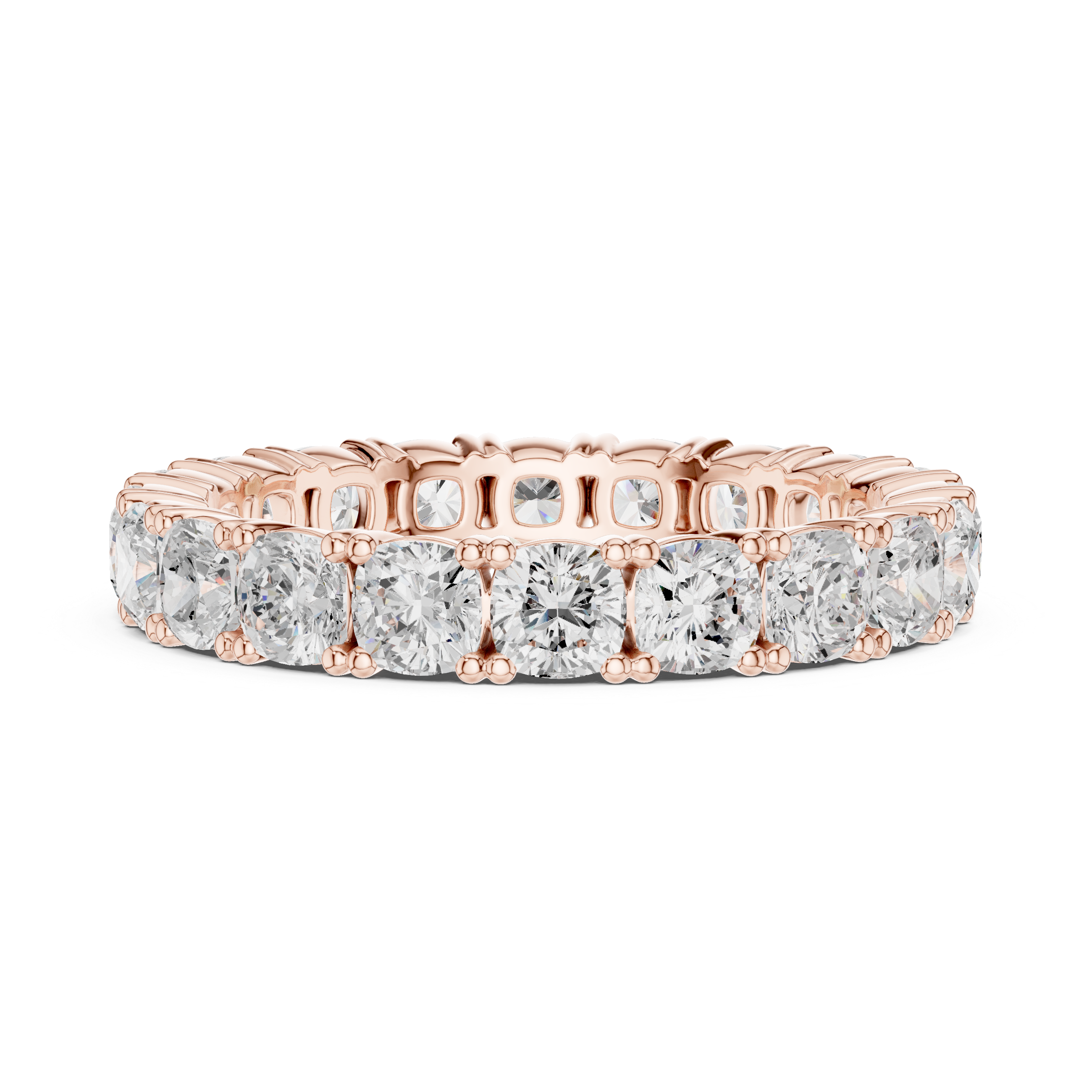 Cushion Cut Diamond Shared Prong Eternity Band