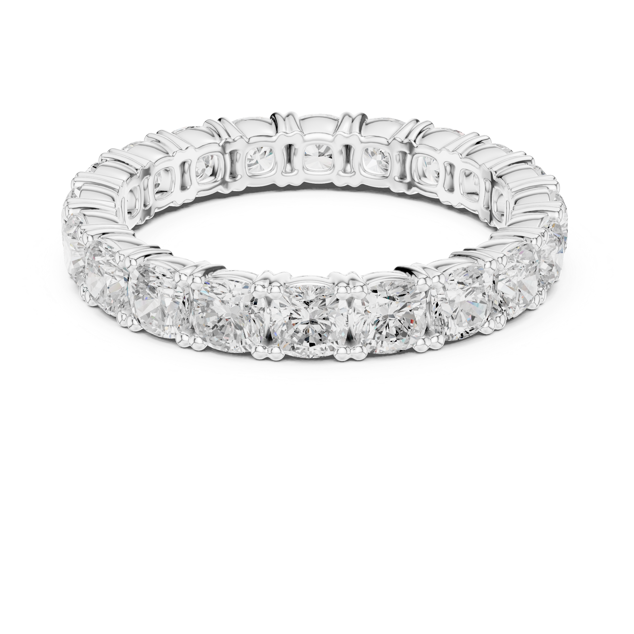 Cushion Cut Diamond Shared Prong Eternity Band
