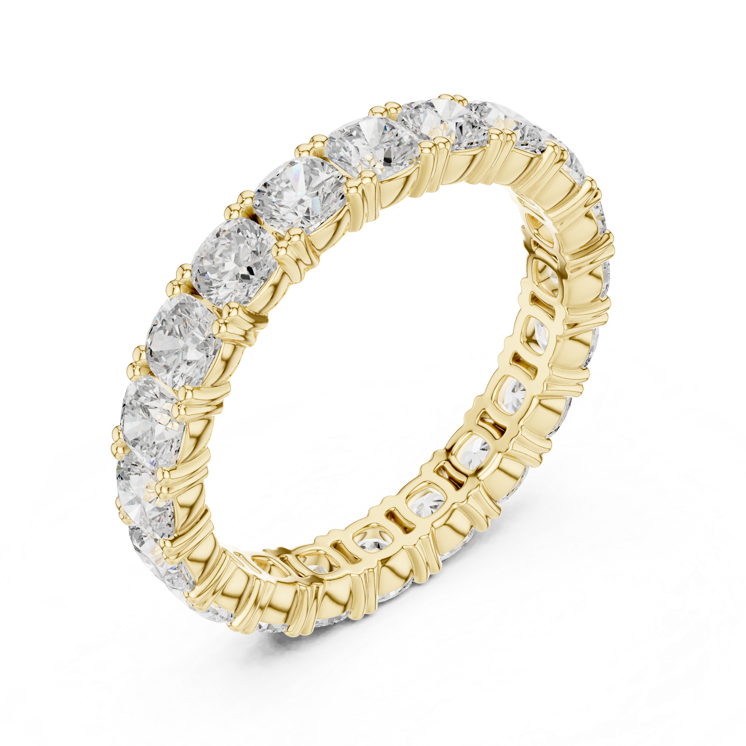 Cushion Cut Diamond Shared Prong Eternity Band