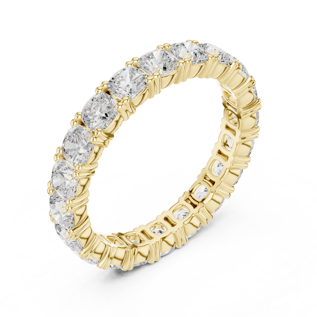 Cushion Cut Diamond Shared Prong Eternity Band