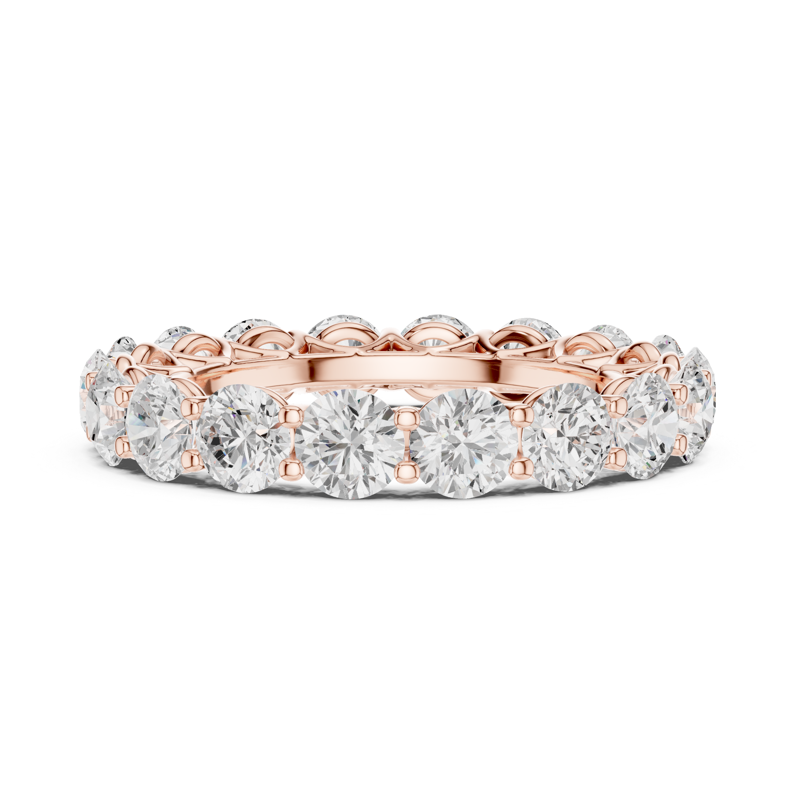 Round Brilliant Diamond Shared-Prong Full Eternity Band