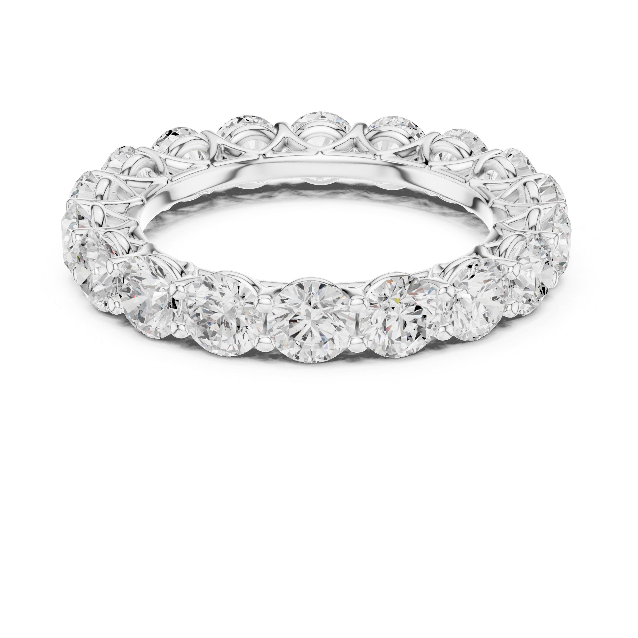 Round Brilliant Diamond Shared-Prong Full Eternity Band