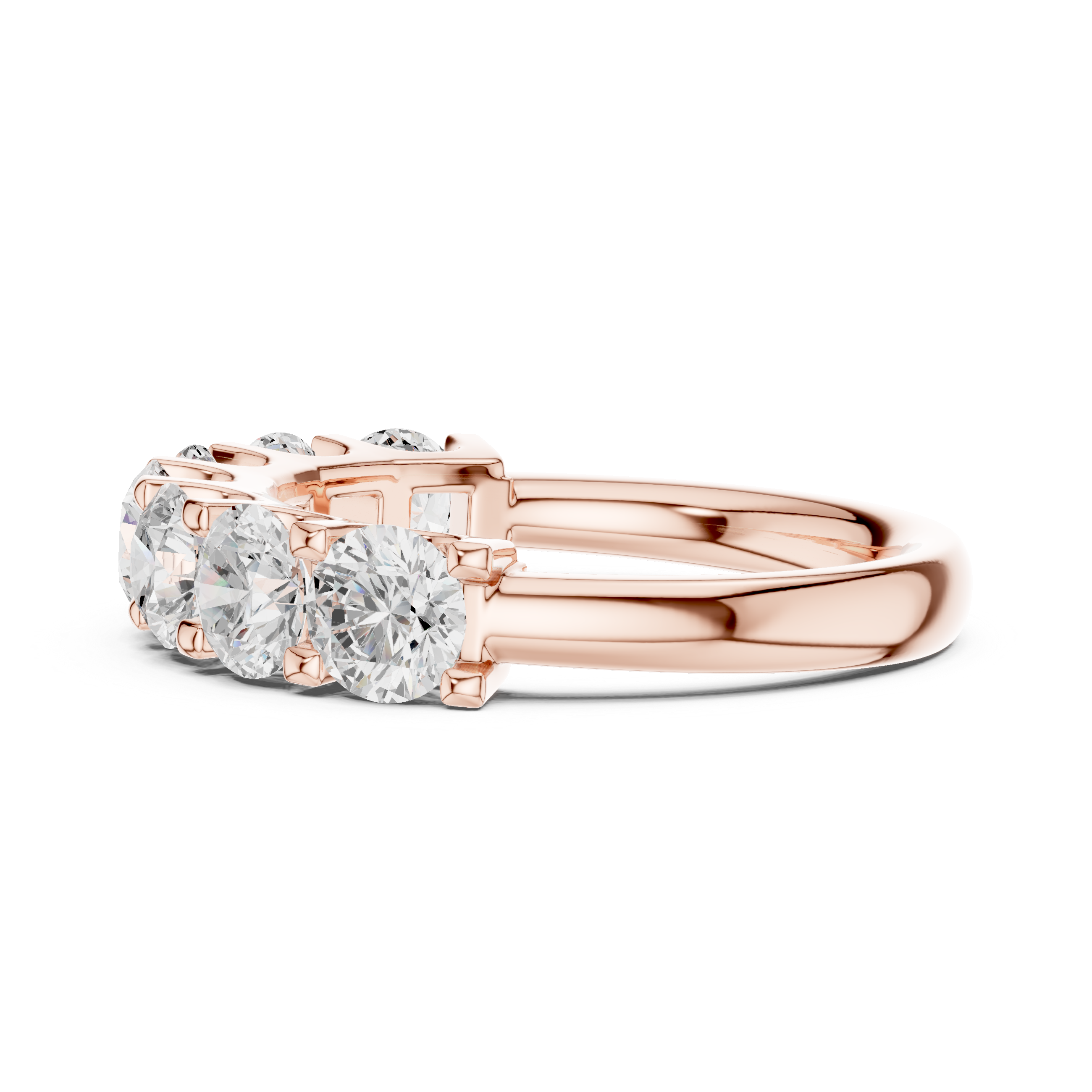 Seven-Stone Round Cut Diamond Half-Eternity Statement Band