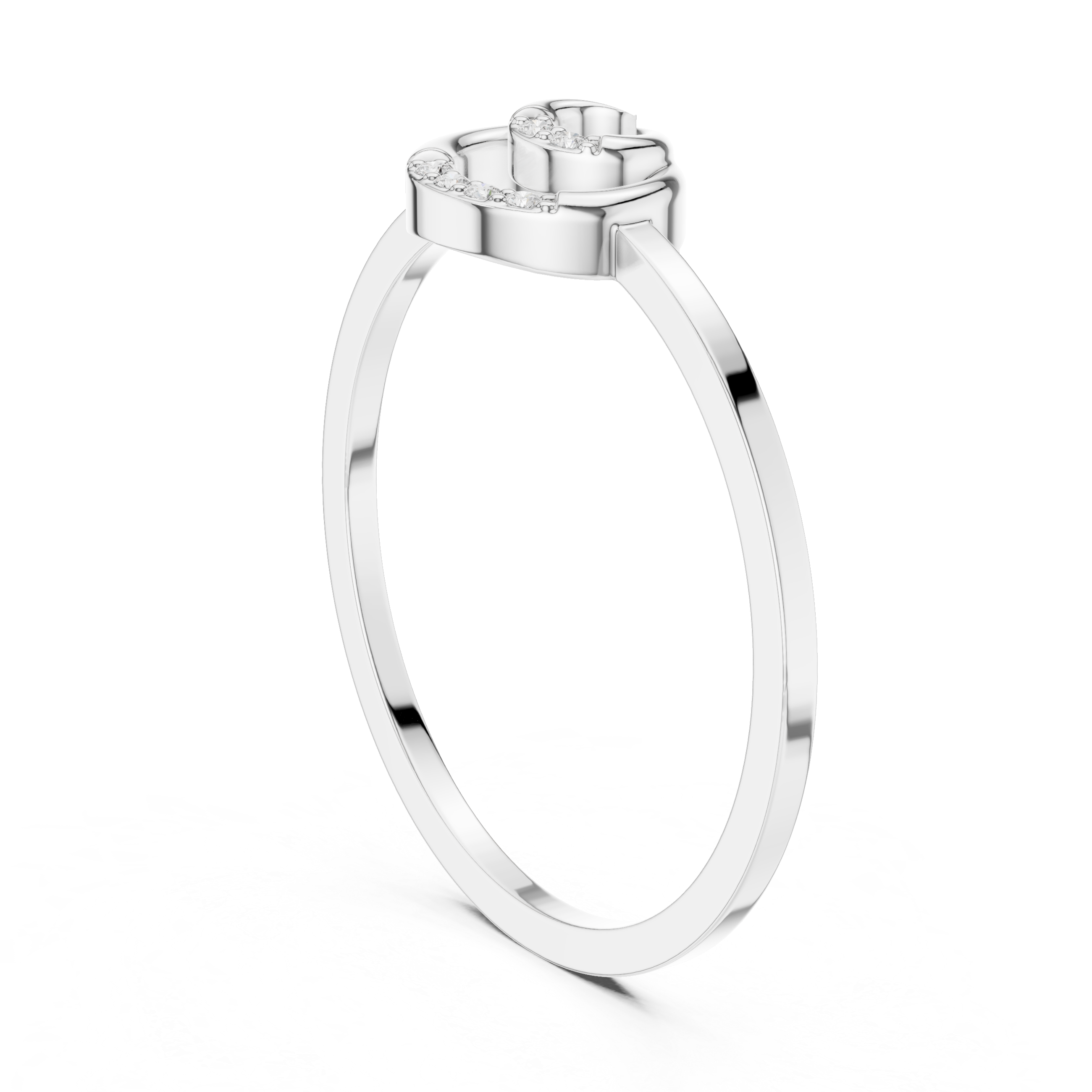 Minimalist Double Circle Round Cut Diamond Promise Ring