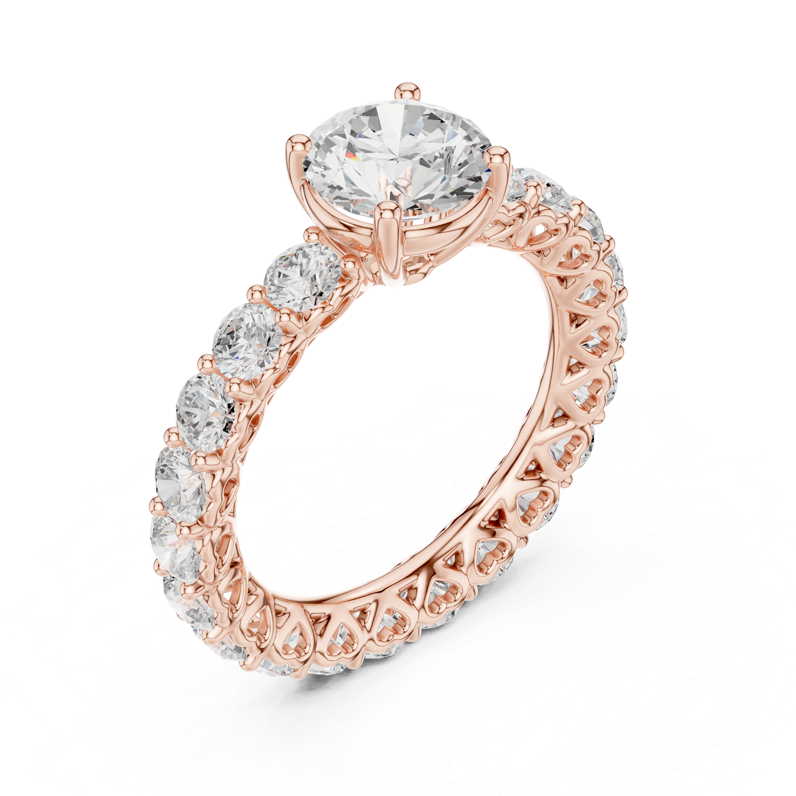 Round Lab Grown Diamond Eternity Wedding Ring