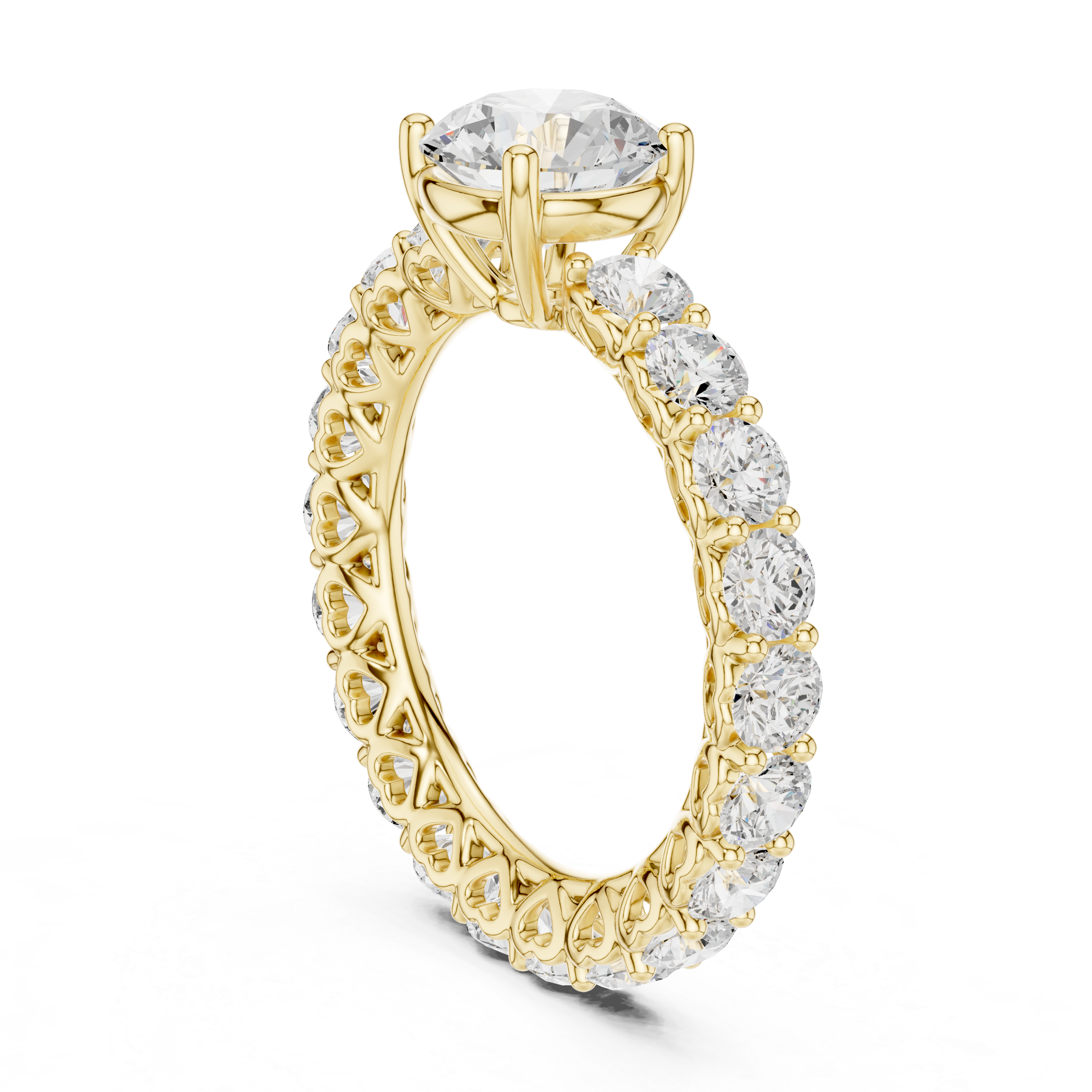 Round Lab Grown Diamond Eternity Wedding Ring