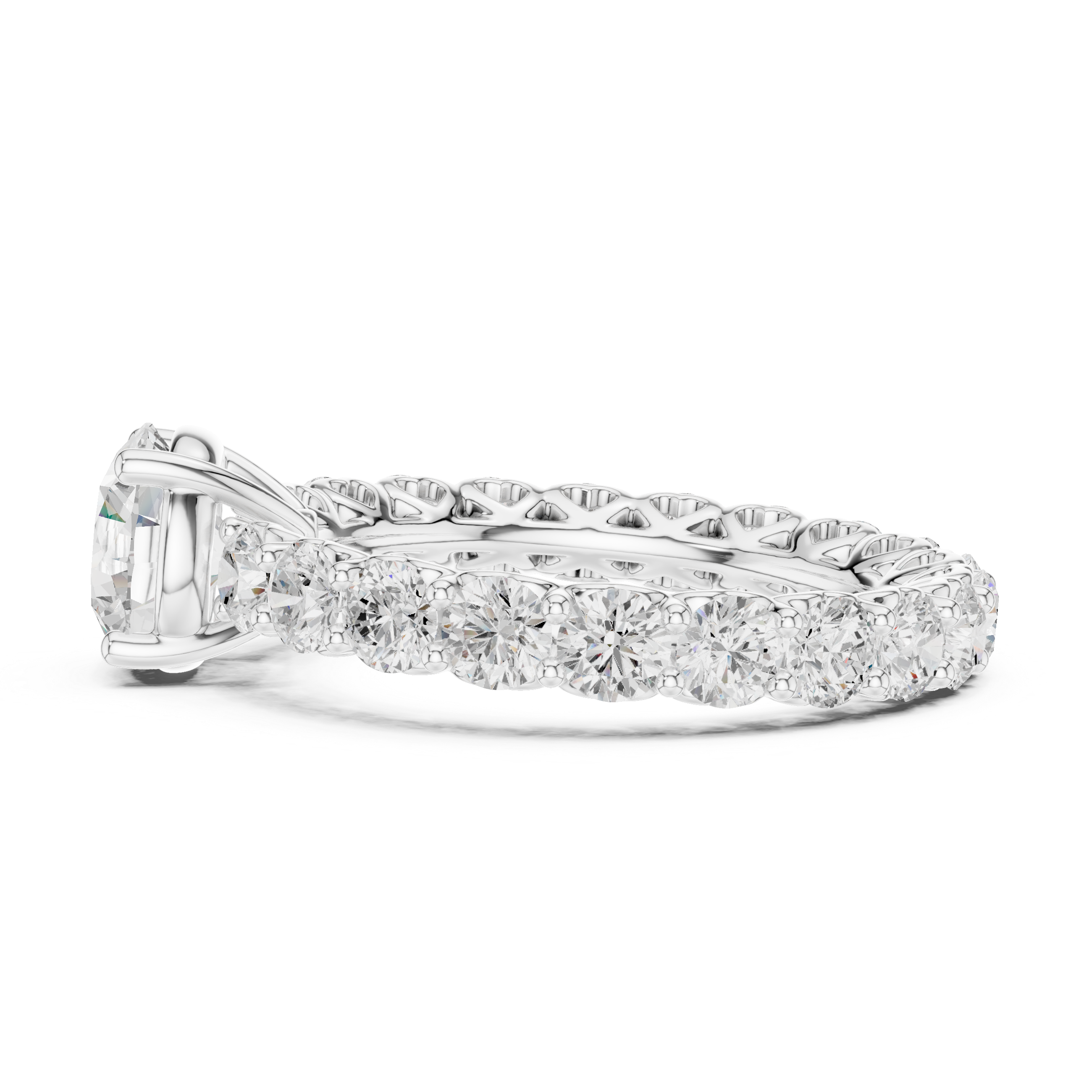 Round Lab Grown Diamond Eternity Wedding Ring