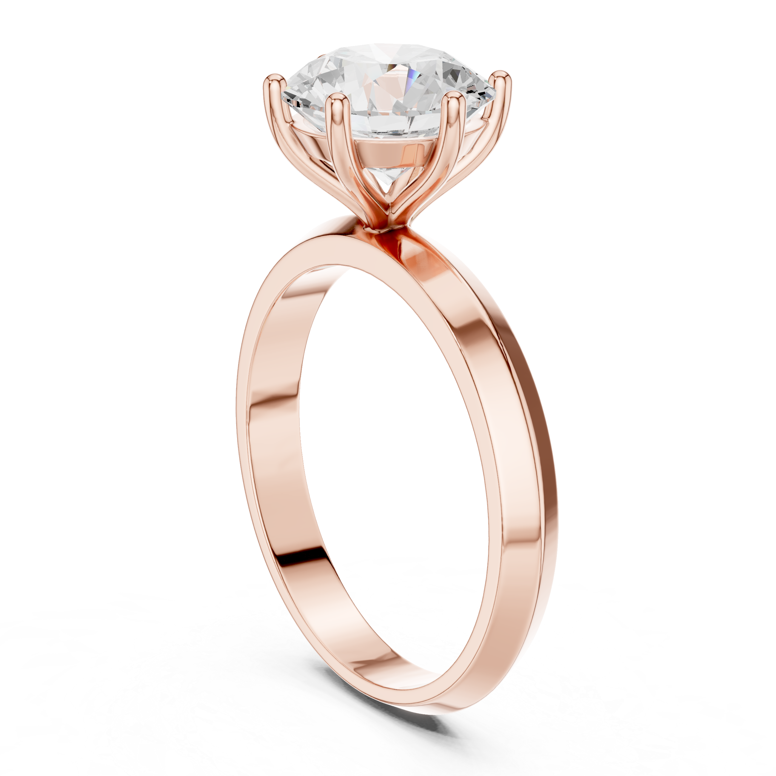 Round Brilliant Diamond Knife Edge Solitaire Ring