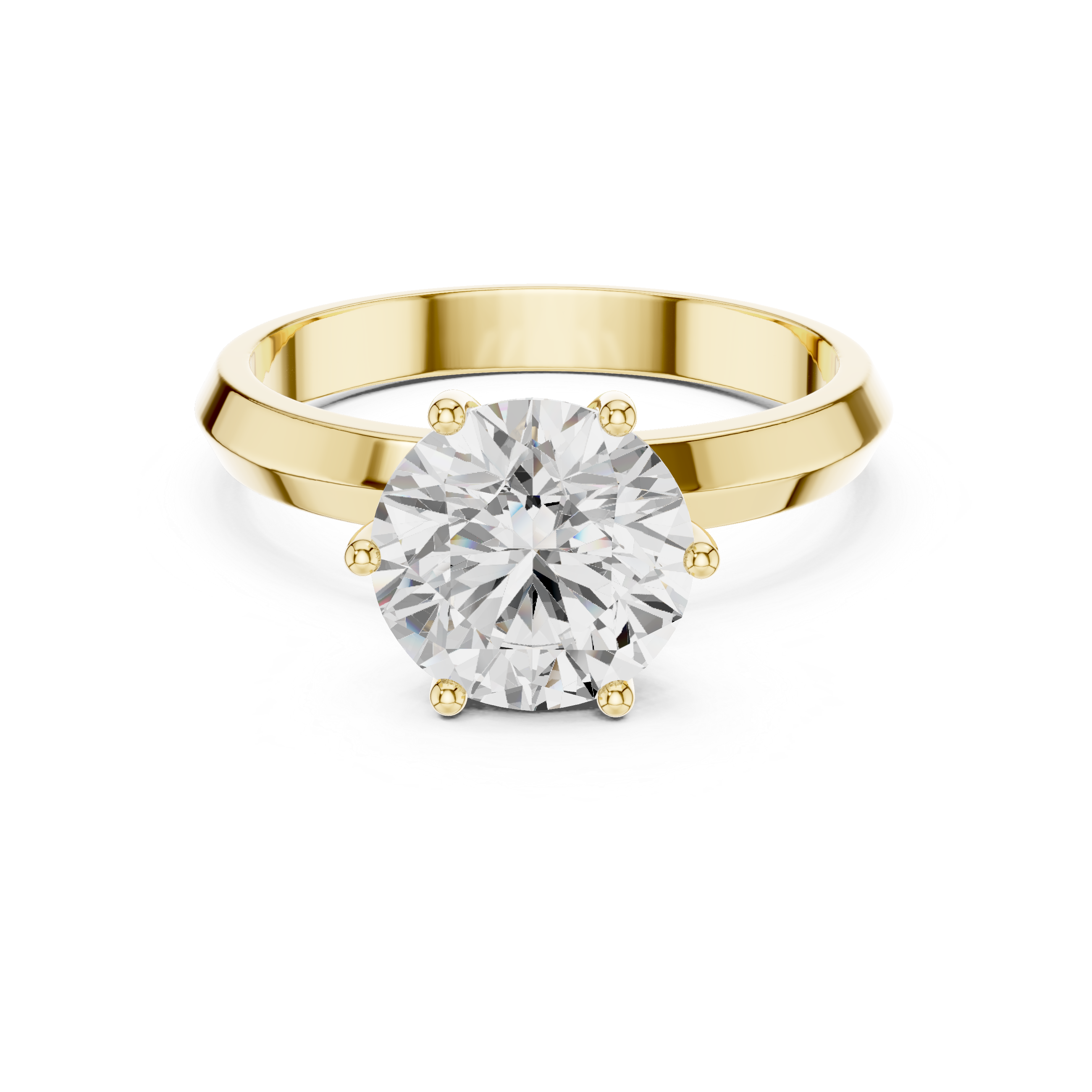 Round Brilliant Diamond Knife Edge Solitaire Ring