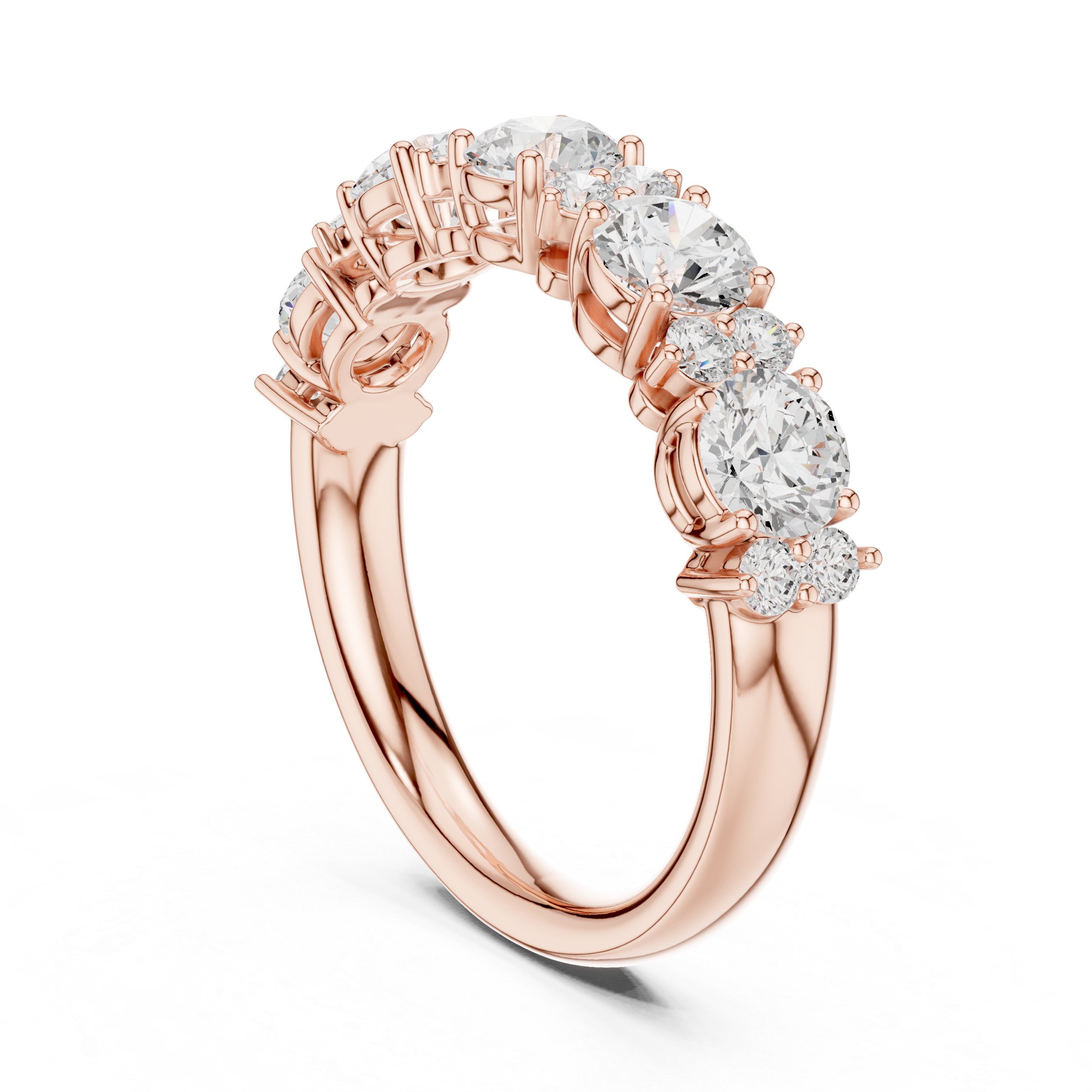 Alternating Round Diamond Anniversary Band