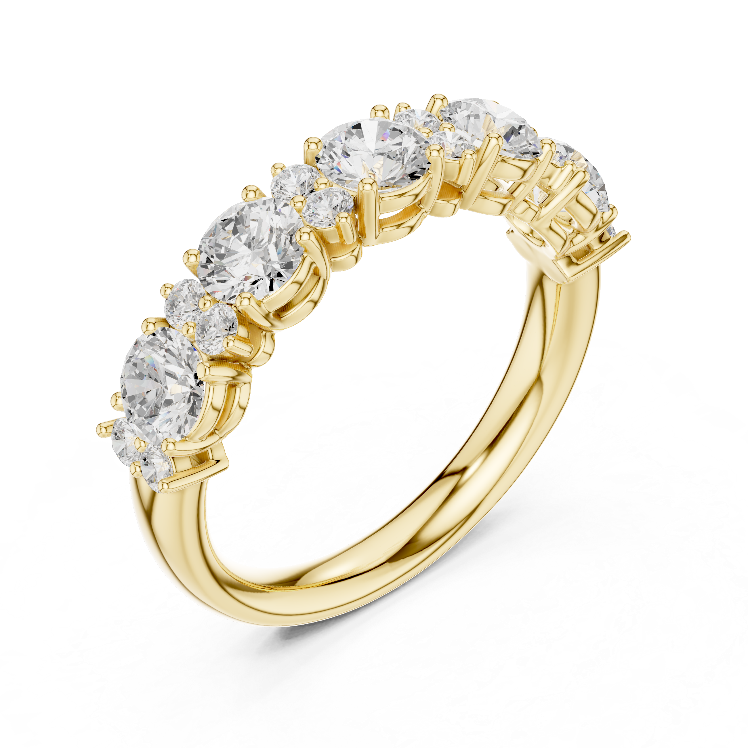 Alternating Round Diamond Anniversary Band