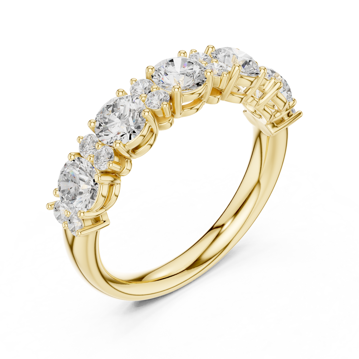Alternating Round Diamond Anniversary Band