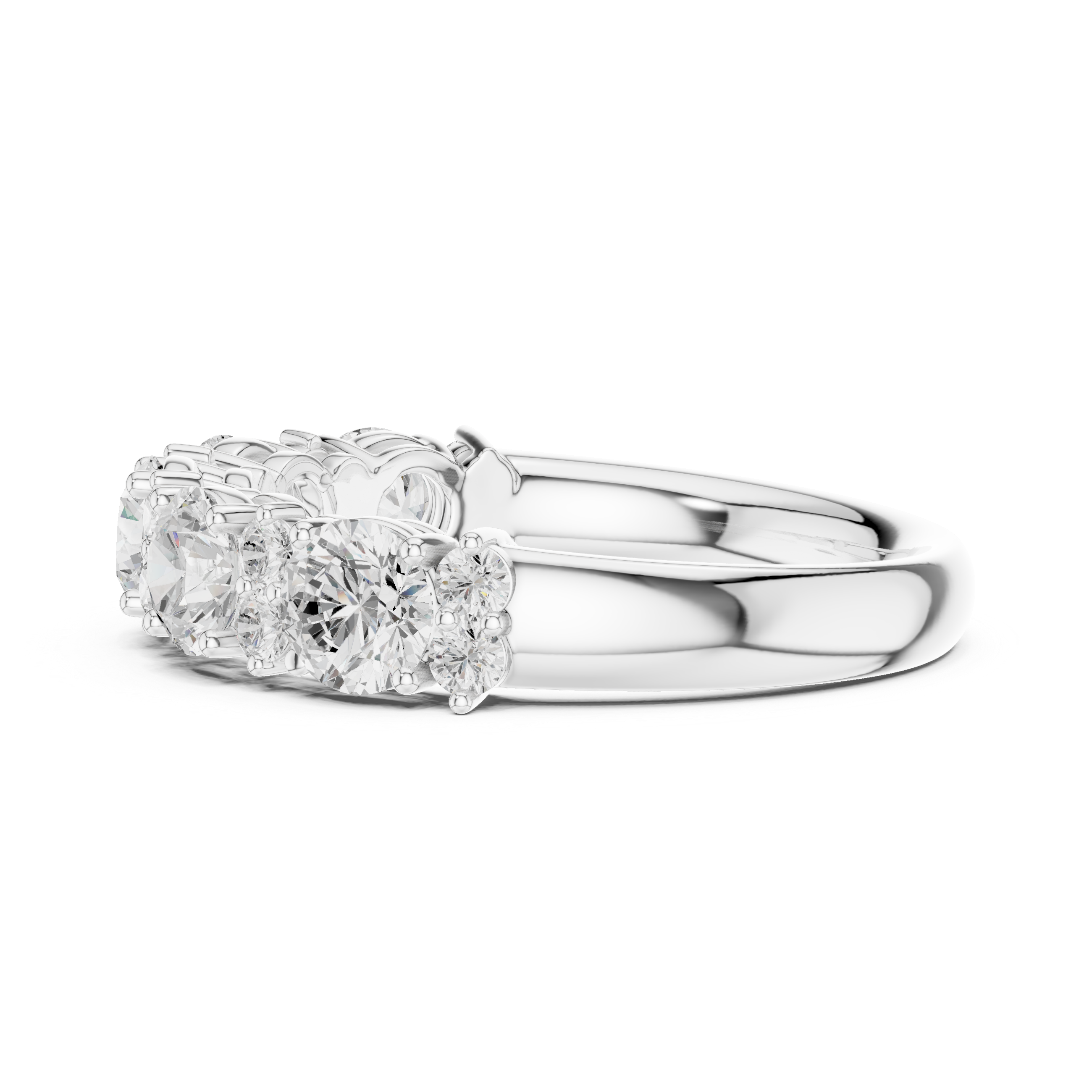 Alternating Round Diamond Anniversary Band