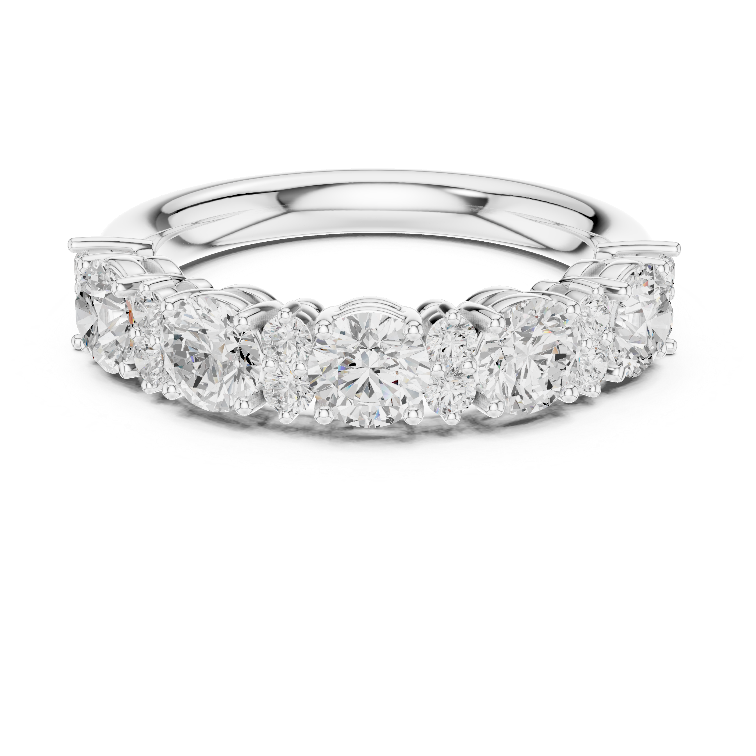 Alternating Round Diamond Anniversary Band