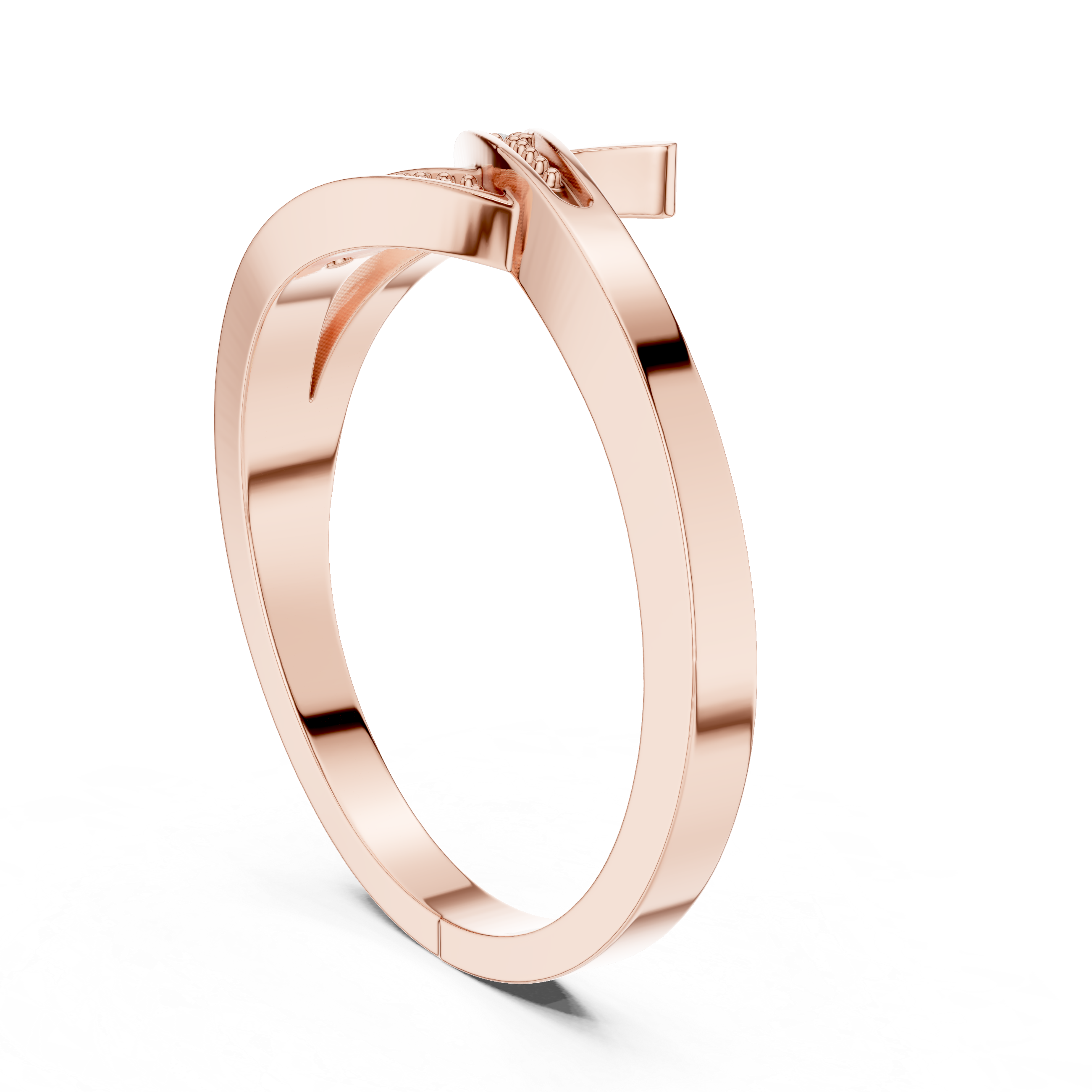 Modern Bypass Round Diamond Promise Band