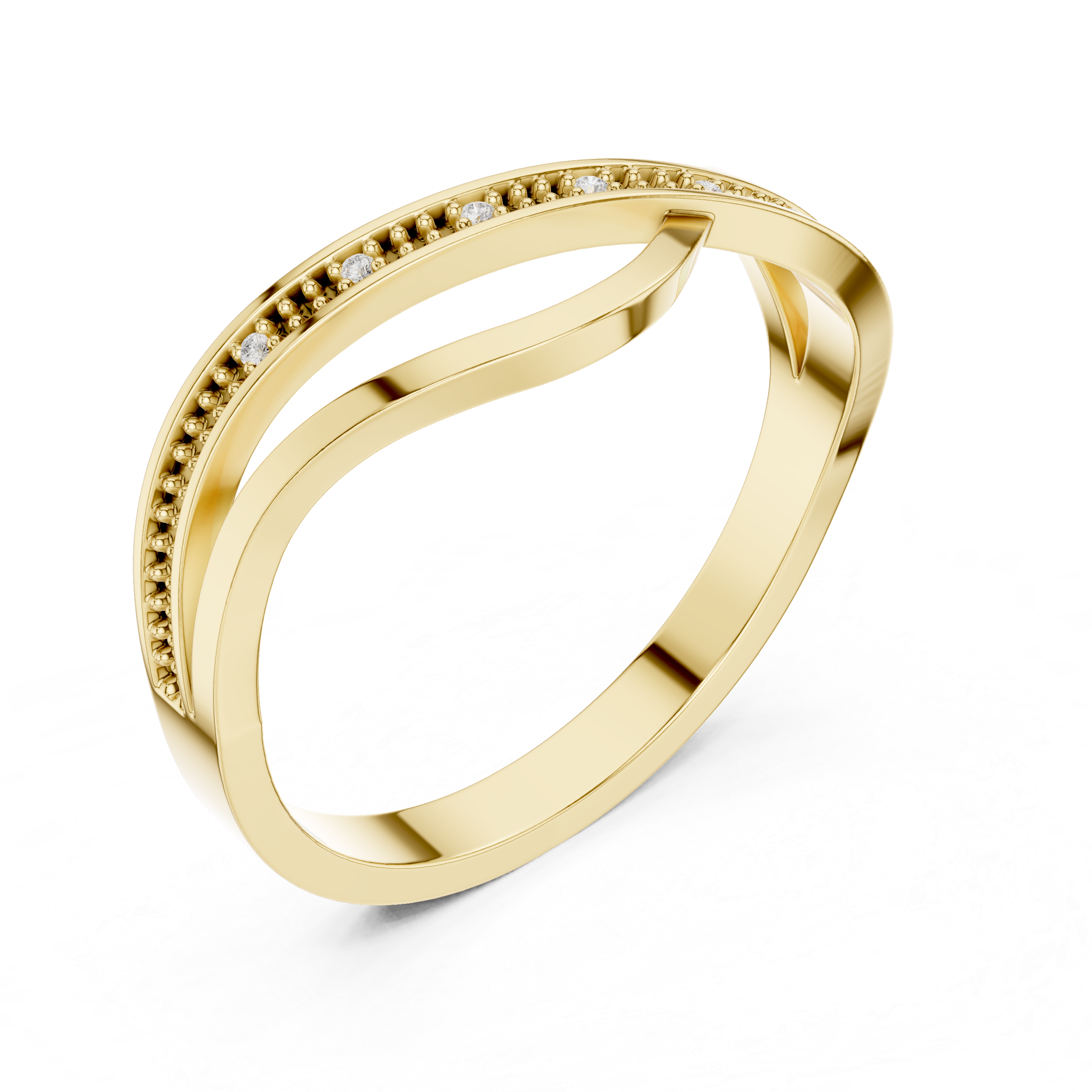 Wave Bypass Round Lab Diamond Proposal Band