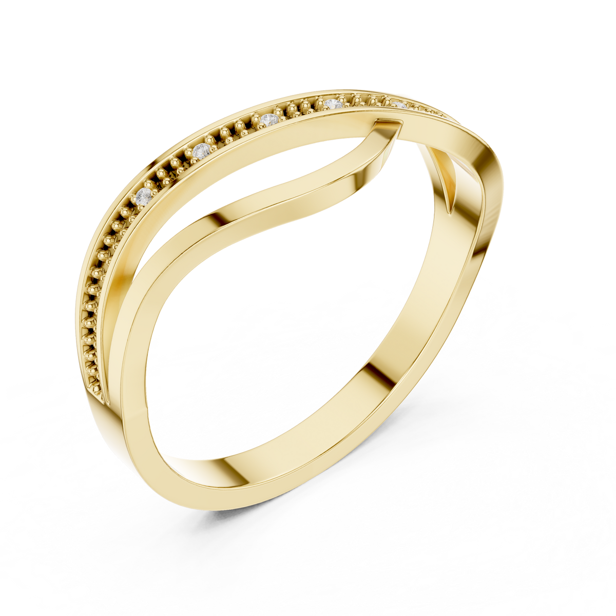 Wave Bypass Round Lab Diamond Proposal Band