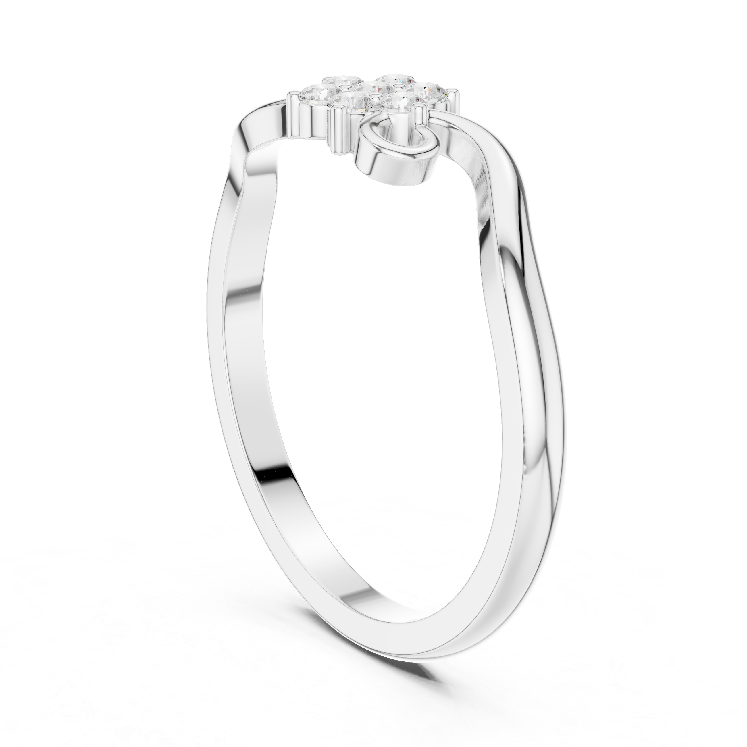 Round Brilliant Diamond Floral Cluster Engagement Ring