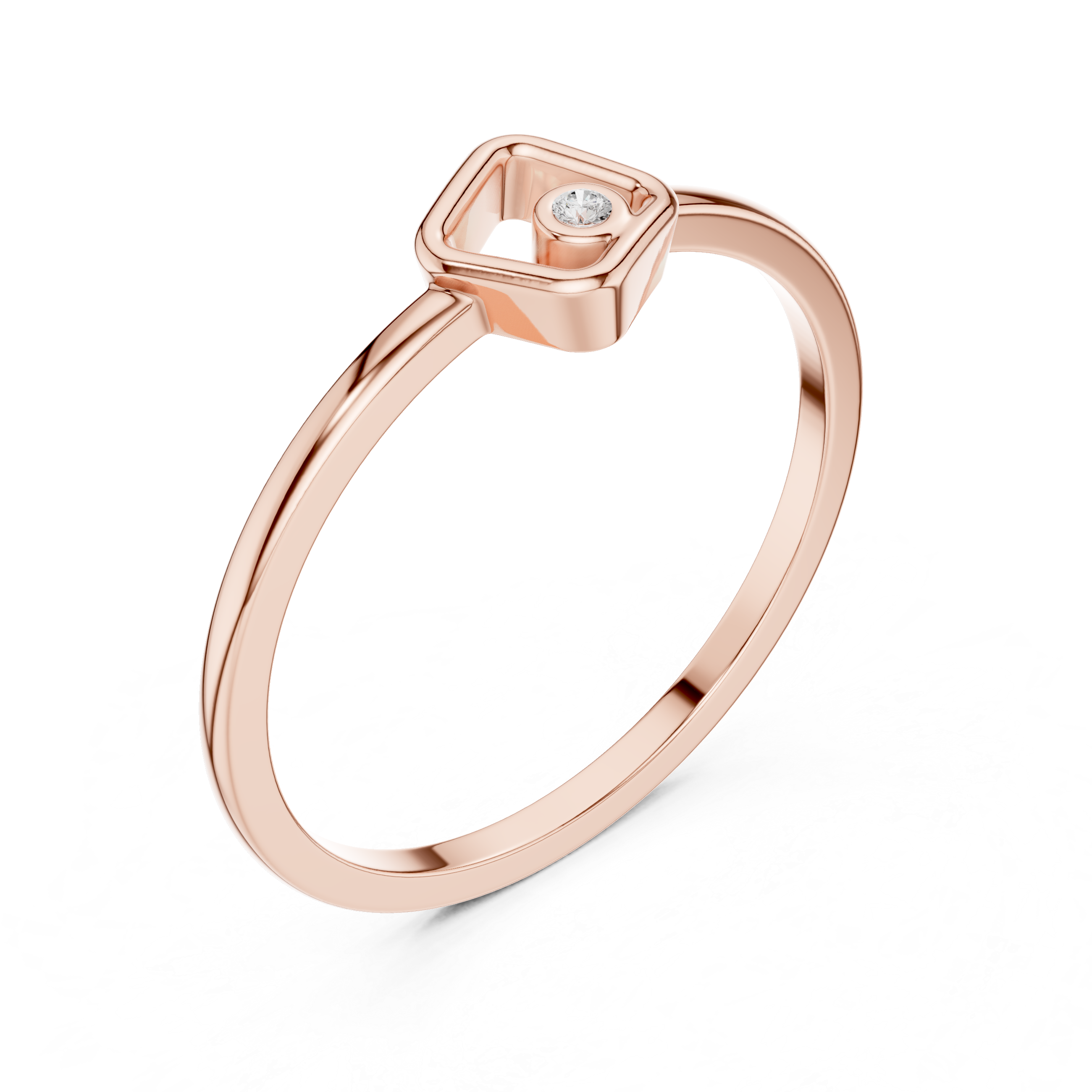 Minimalist Geometric Rhombus Ring