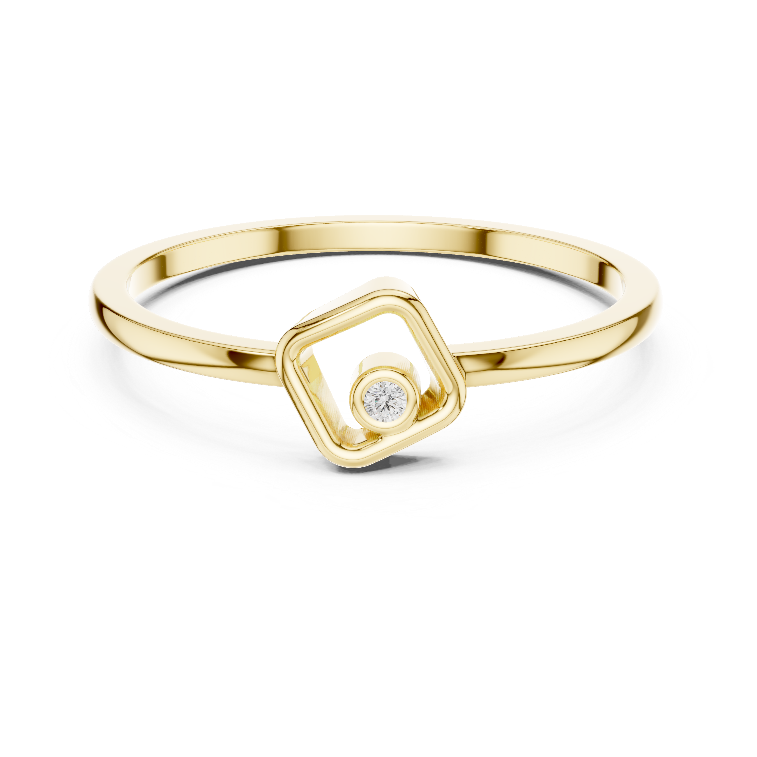 Minimalist Geometric Rhombus Ring