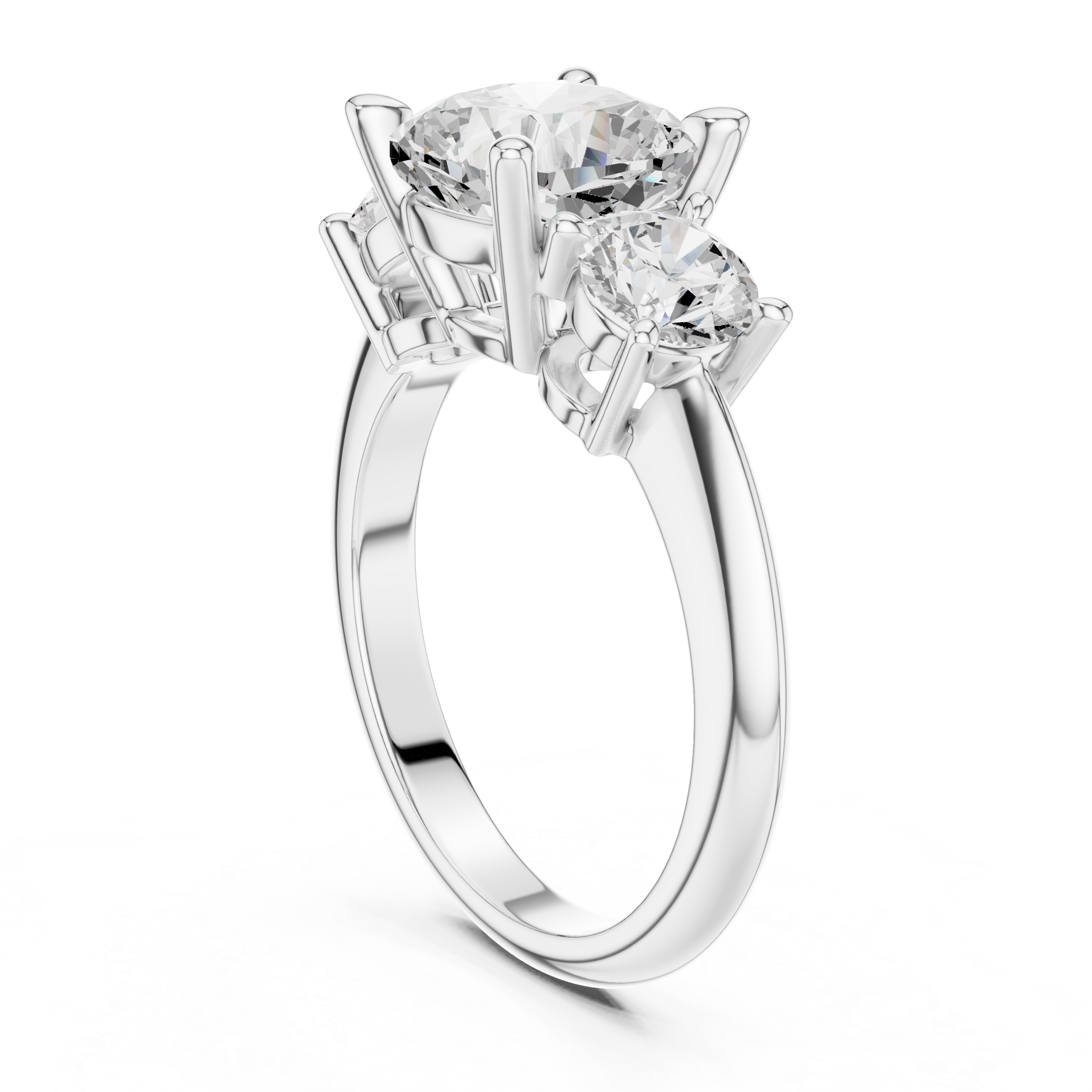 Cushion Cut Triple Stone Ring