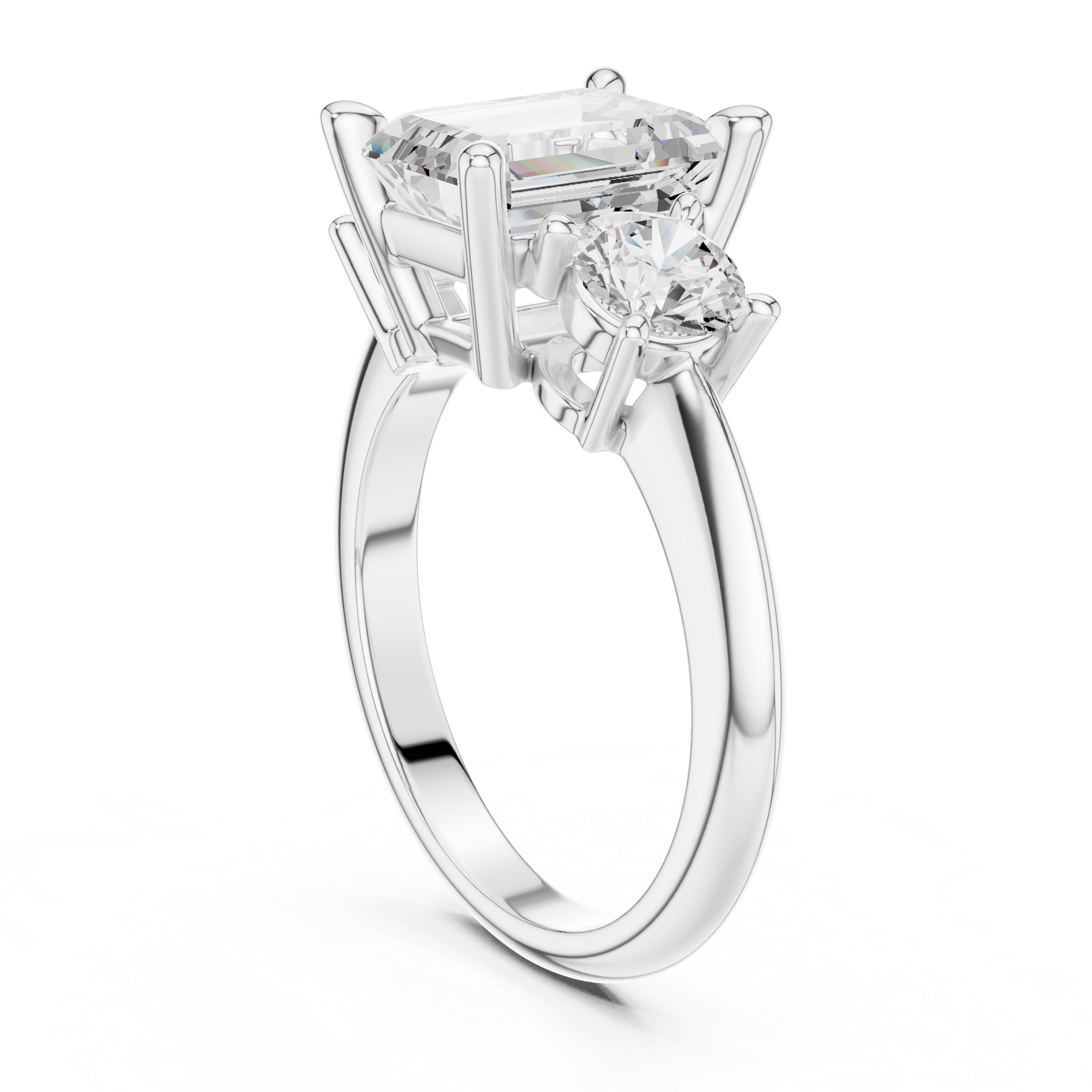 Emerald Cut Triple Stone Ring