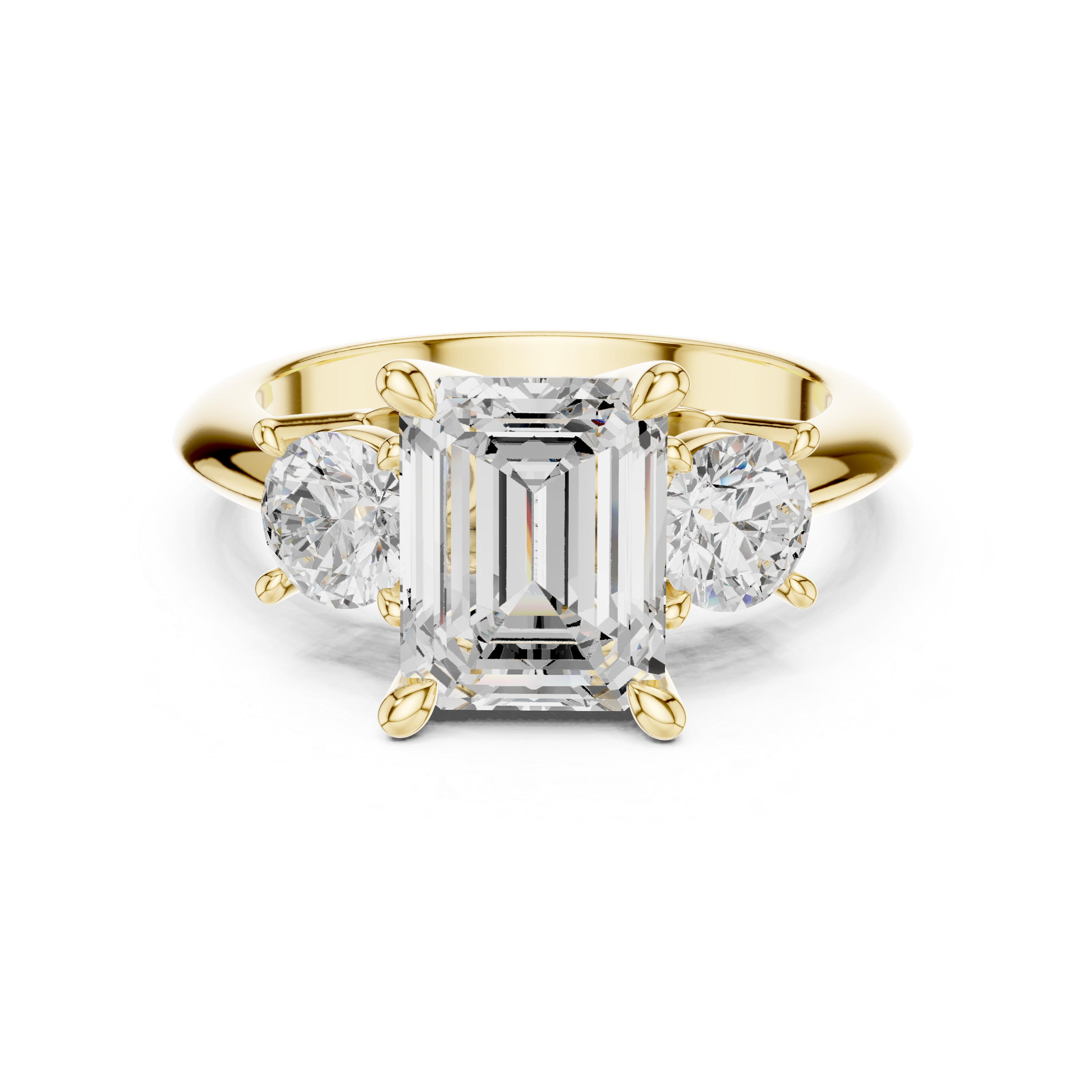 Emerald Cut Triple Stone Ring