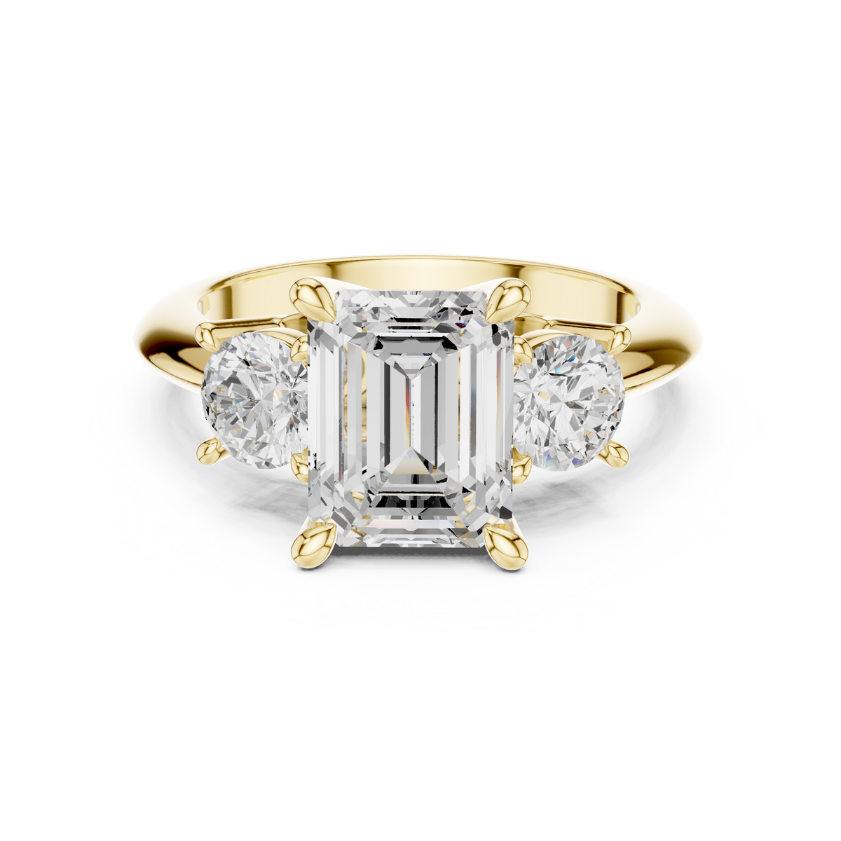 Emerald Cut Triple Stone Ring