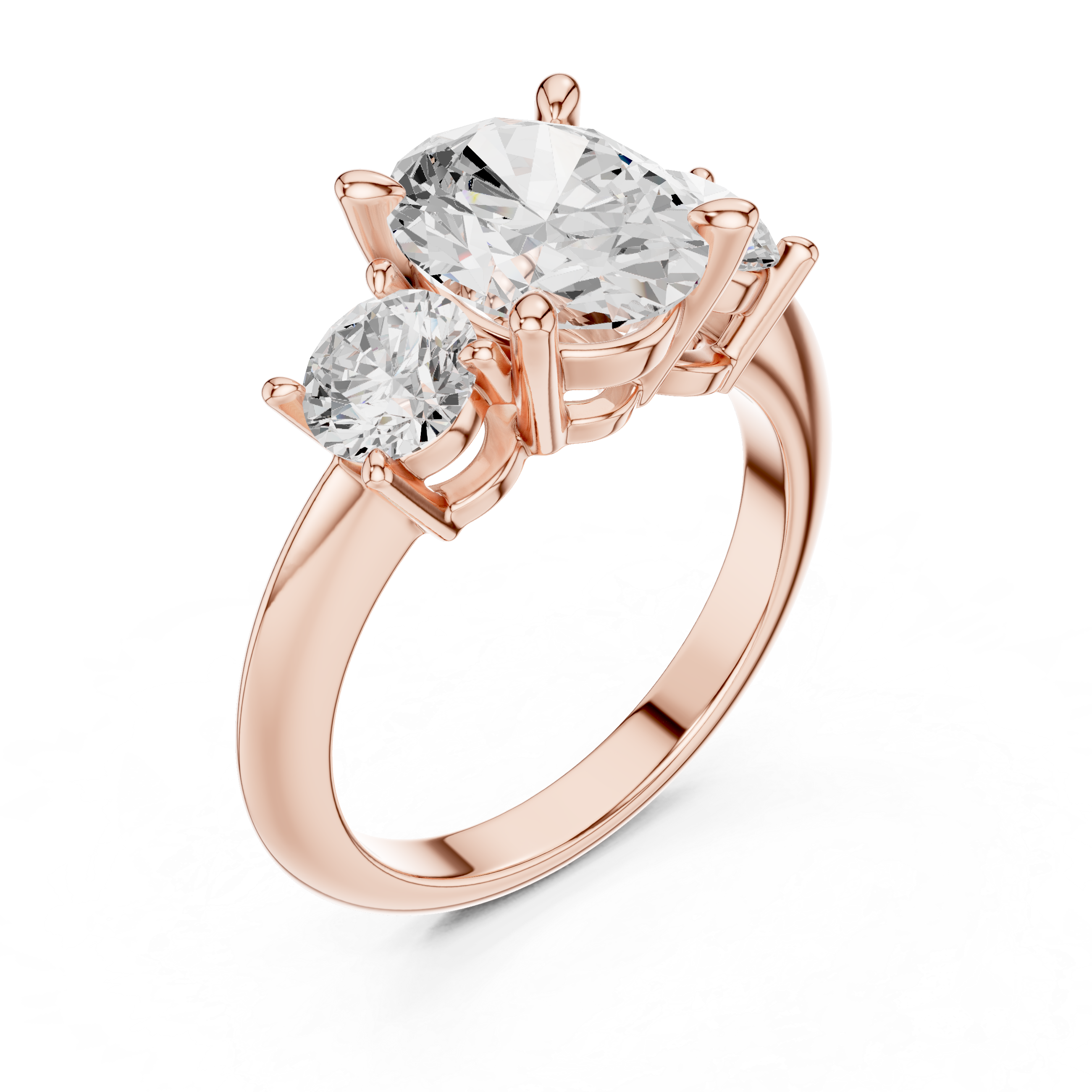 Oval Cut Triple Stone Ring