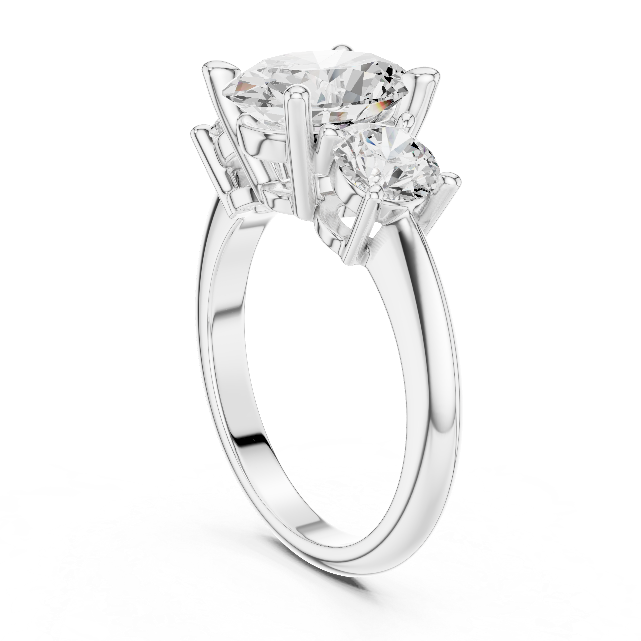 Oval Cut Triple Stone Ring