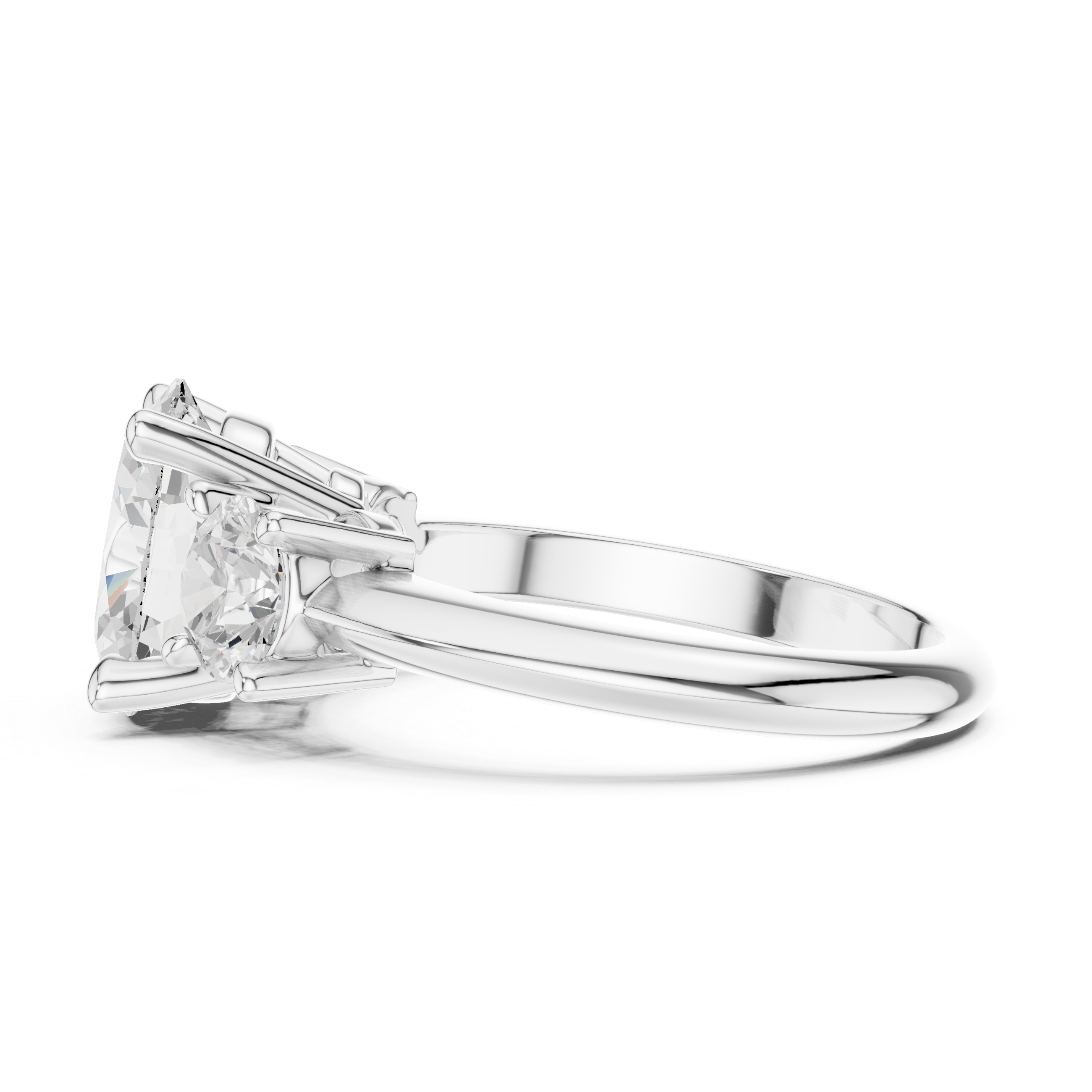 Oval Cut Triple Stone Ring